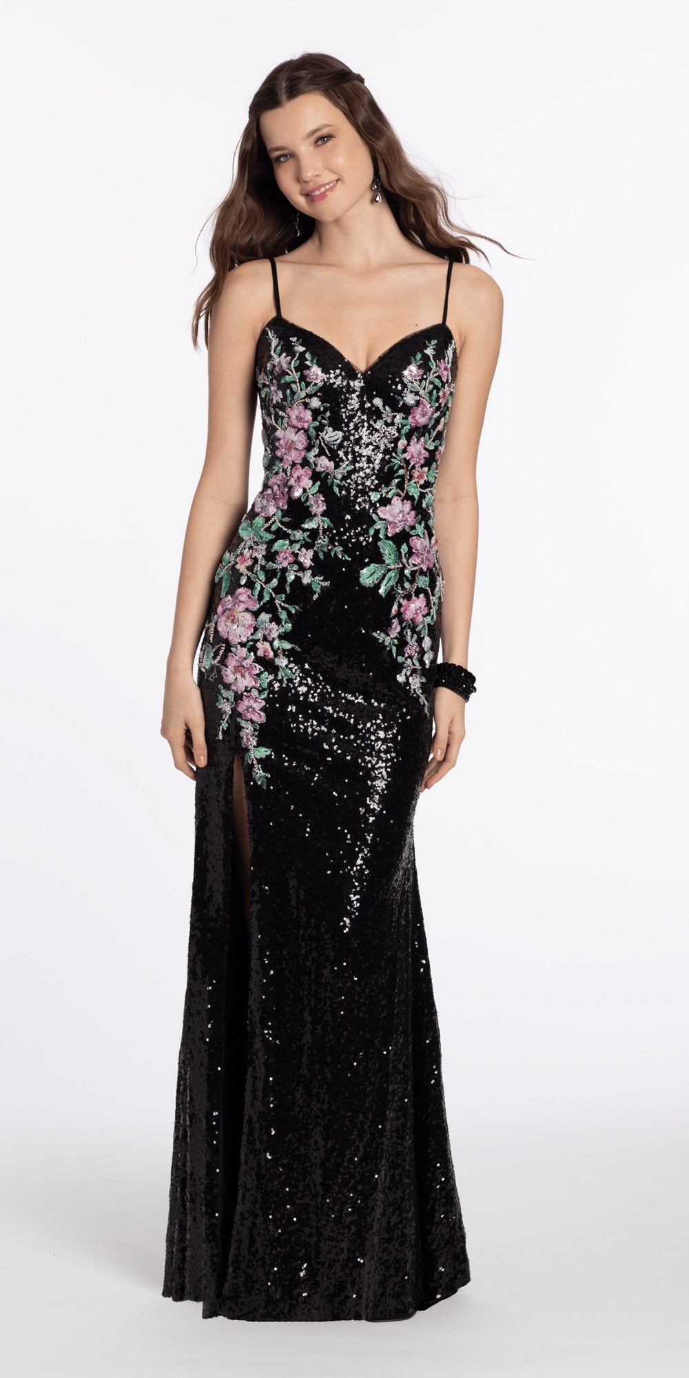 Swirl Glitter Mesh Sweetheart Ballgown with Pockets