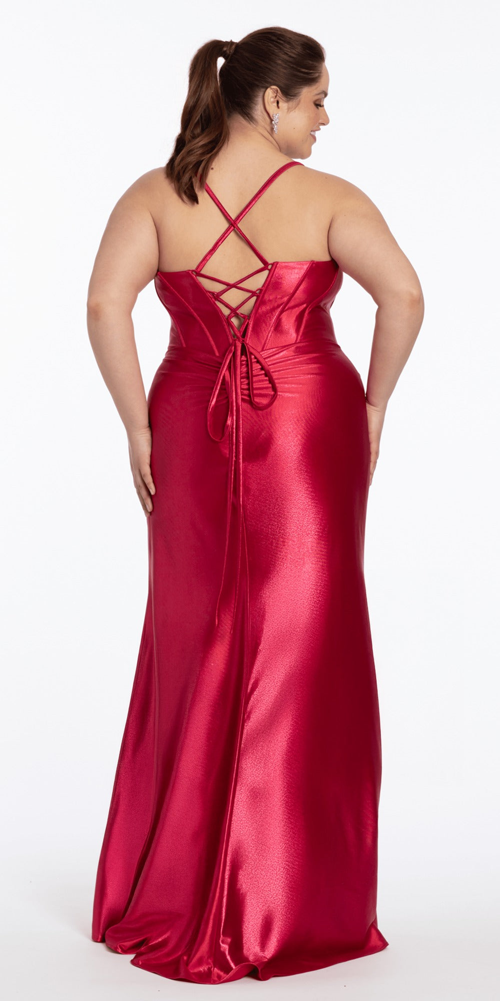 Illusion Sequin Sweetheart Keyhole Trumpet Dress
