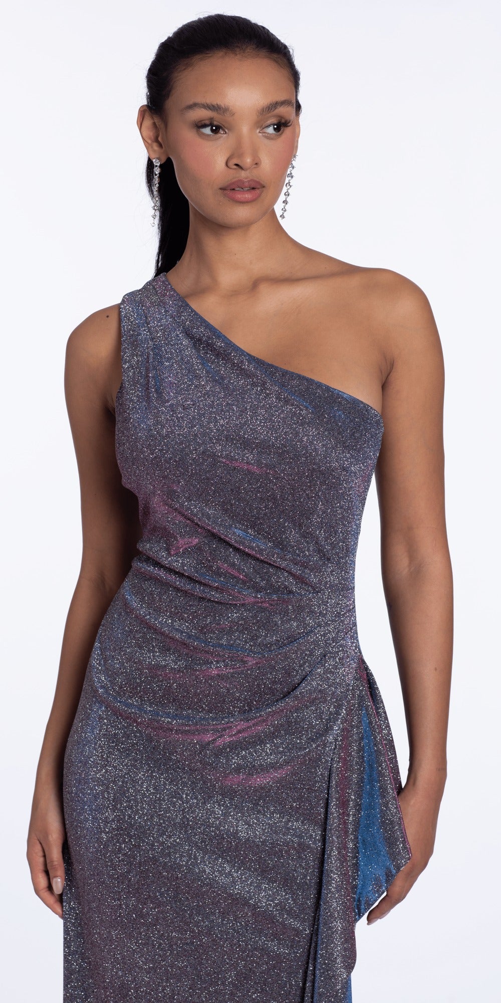 Sweetheart Corset Glitter Mesh Lace Up Back Column Dress