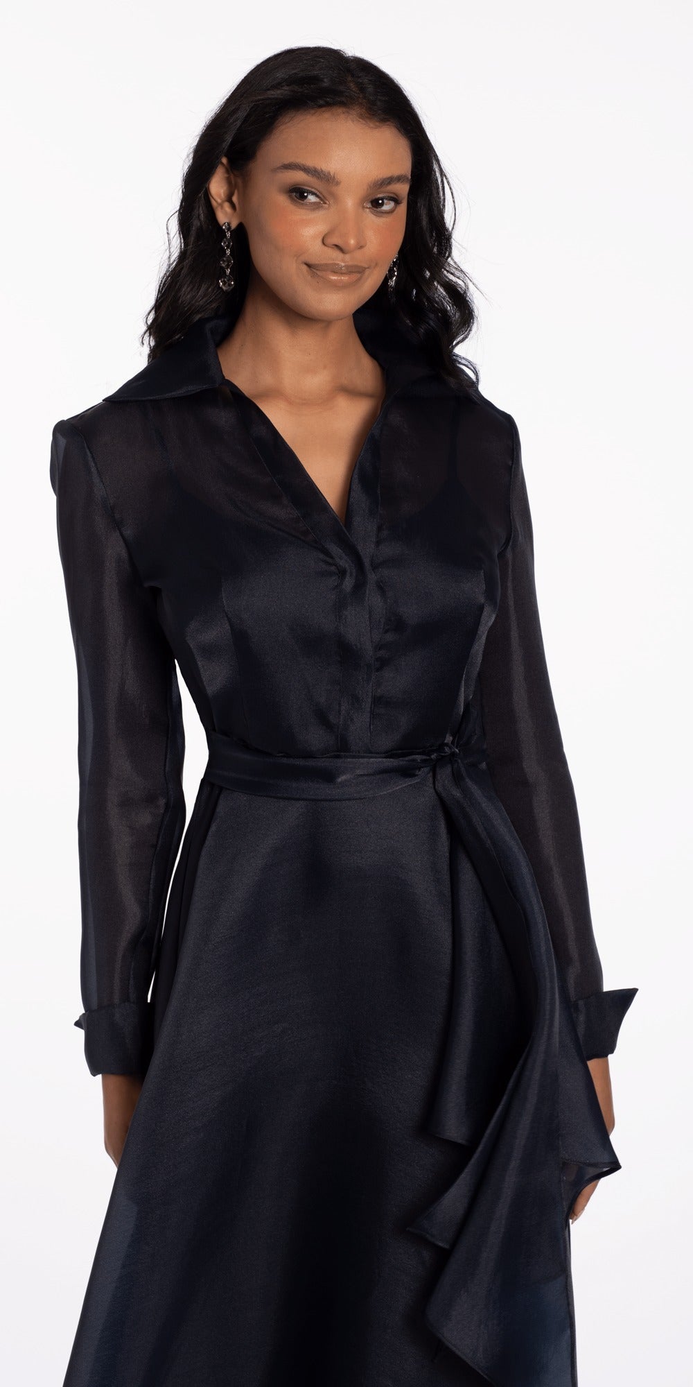 Strappy Back glitter Mesh Ballgown with Pockets