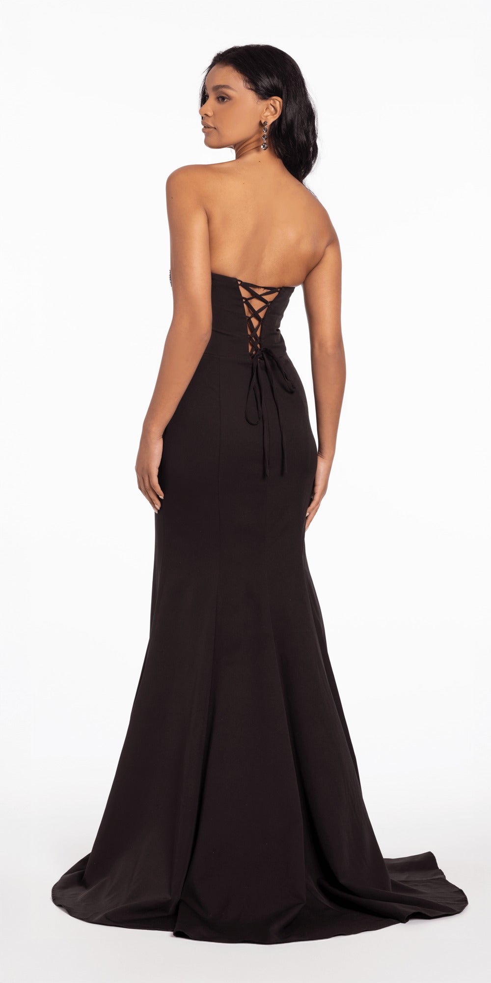 Scuba Mock Neck Midi Dress with Side Cascade