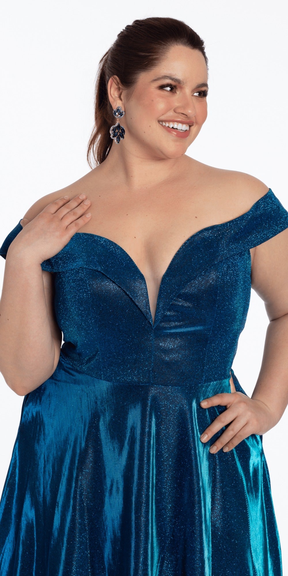 Satin Tie Back Crepe Dress with Asymmetrical Tiered Hem Dress