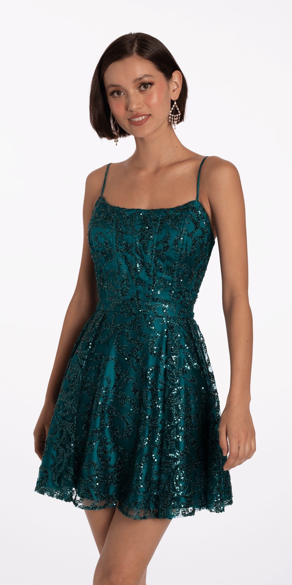 Rhinestone Encrusted Satin Sweetheart Cut Out Mermaid Dress