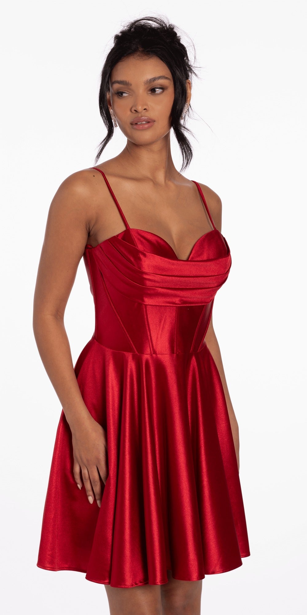 Flocked Two Tone V Notch Strappy Back Bodycon Dress