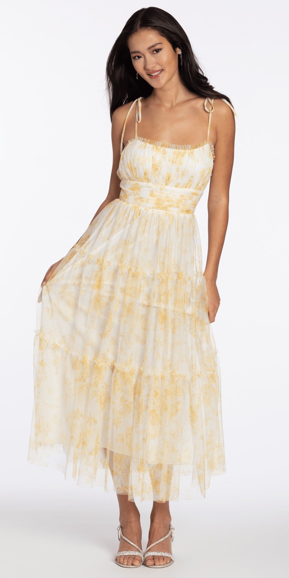 Strapless Embellished Drape Corset Jersey Column Dress