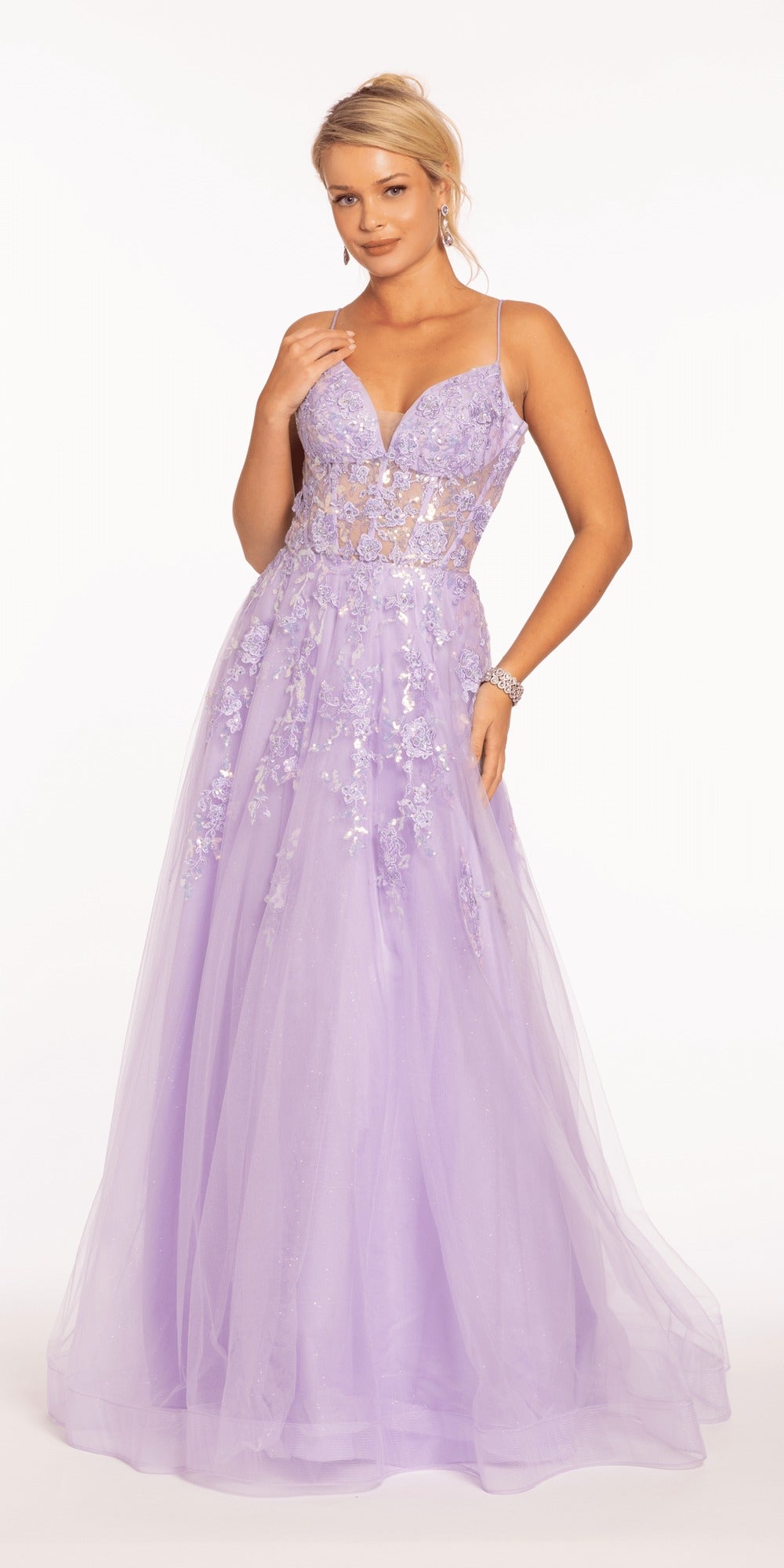 Spandex V Neck Cap Sleeve Column Dress with Side Cascade