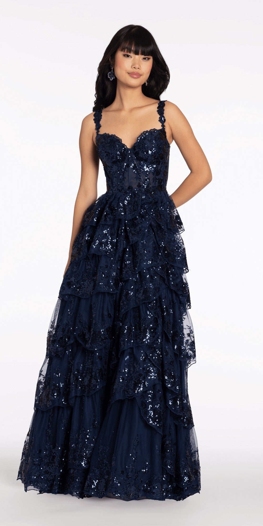 Tulle A Line Dress with 3D Embellished Appliques
