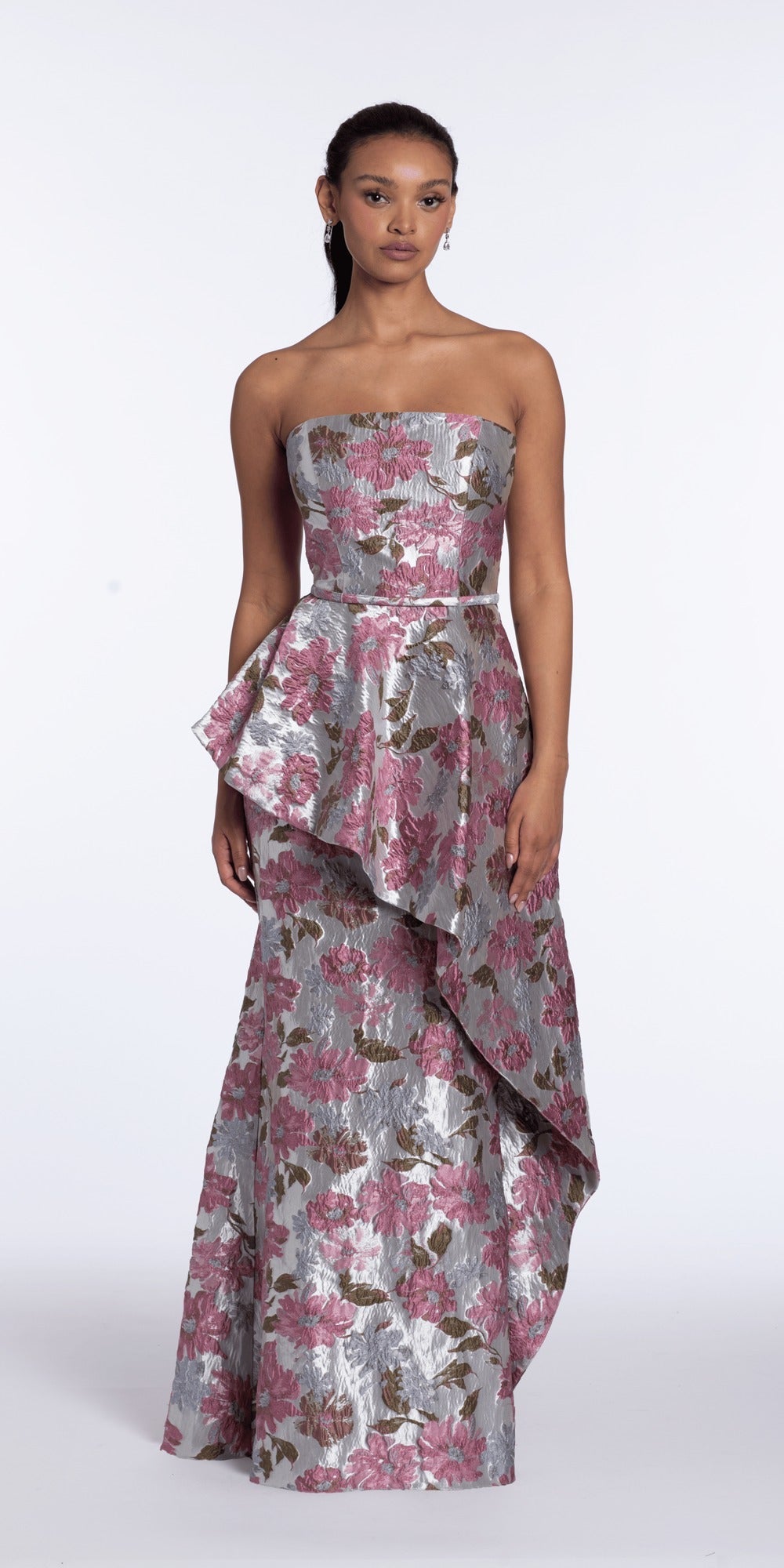 Sweetheart Plunging Mesh Corset Ballgown with Embellished Appliques