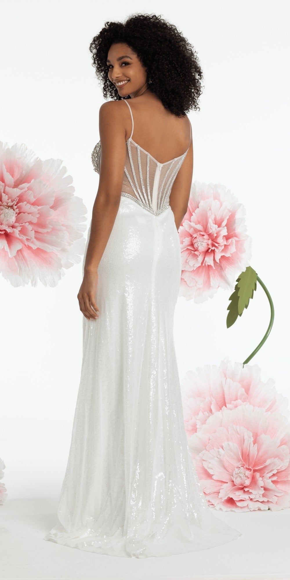 Sweetheart Sequin Glitter Mermaid Dress with Stone Accents