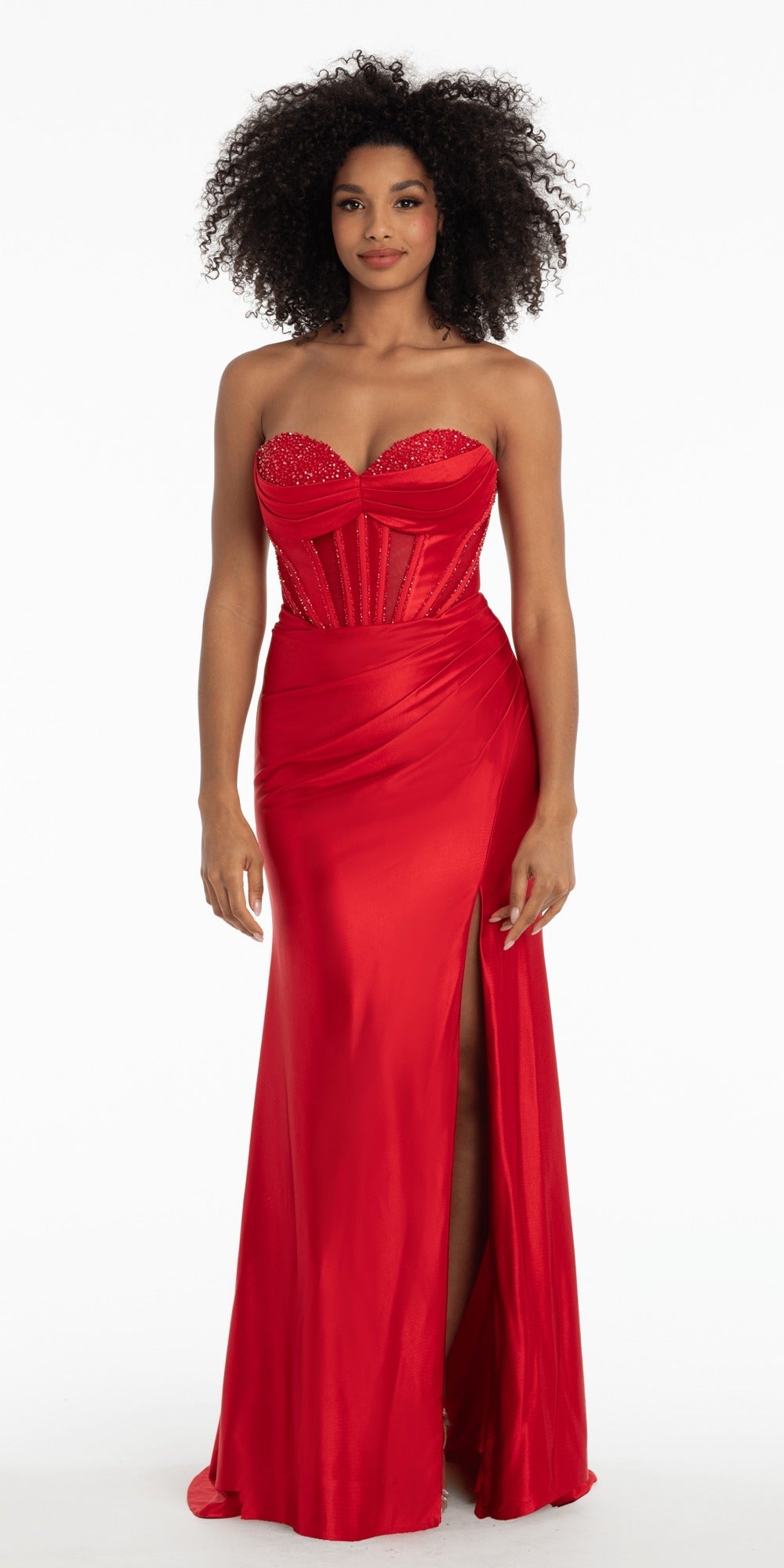 Sequin Embroidered Off the Shoulder Tulle Corset Ballgown