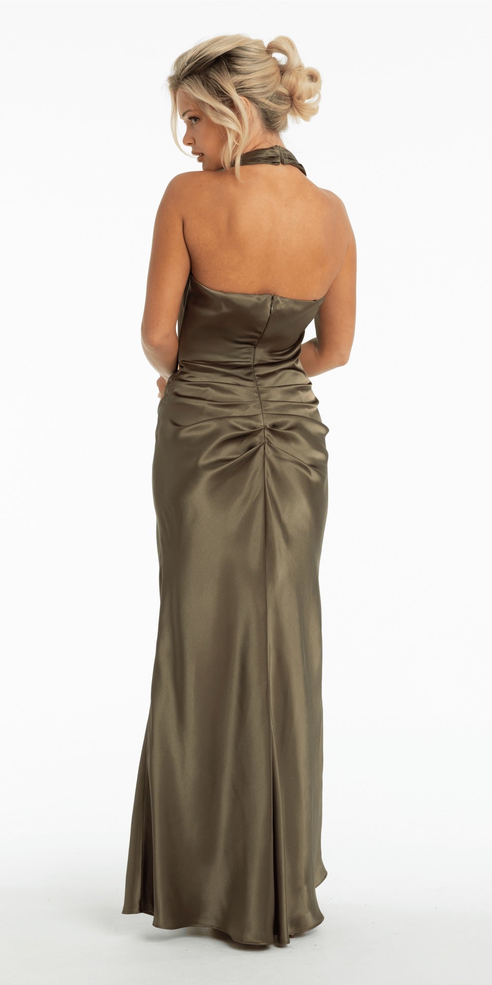 Beaded Stretch Lace Halter Corset Column Dress