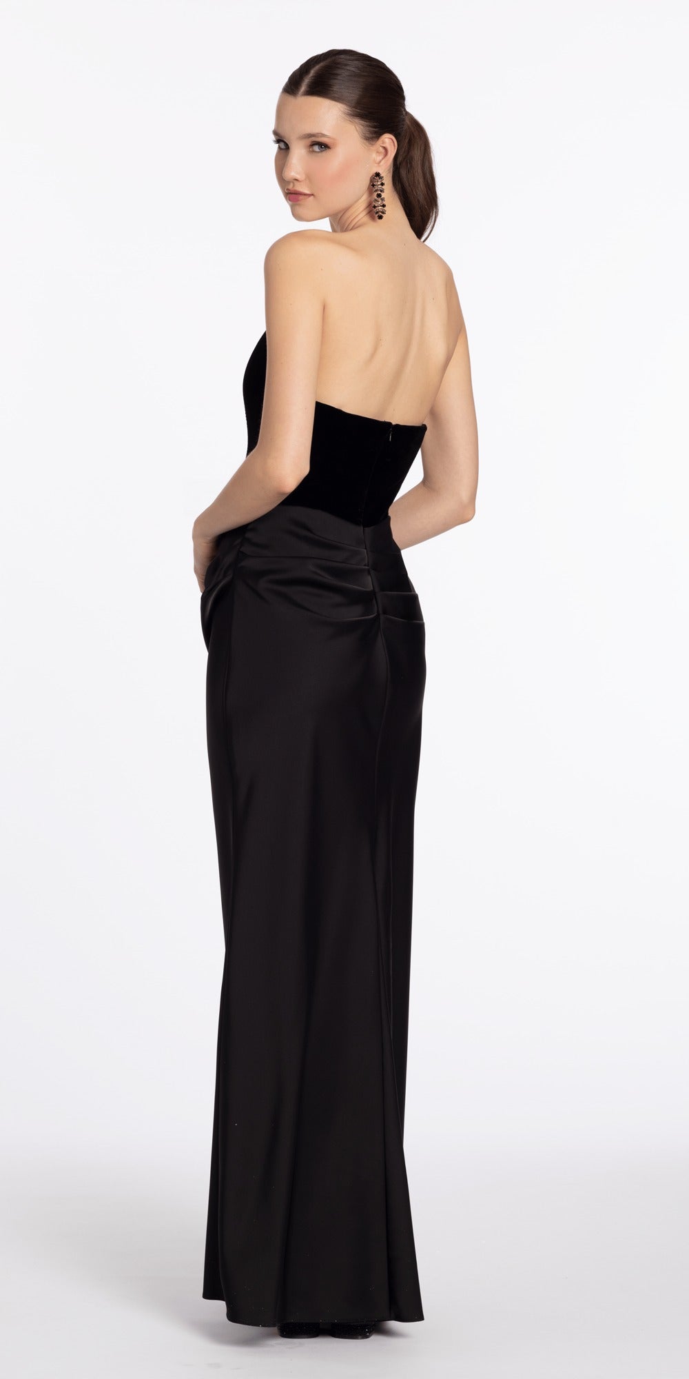Glitter Sweetheart Corset A Line Dress with Detachable Sleeves