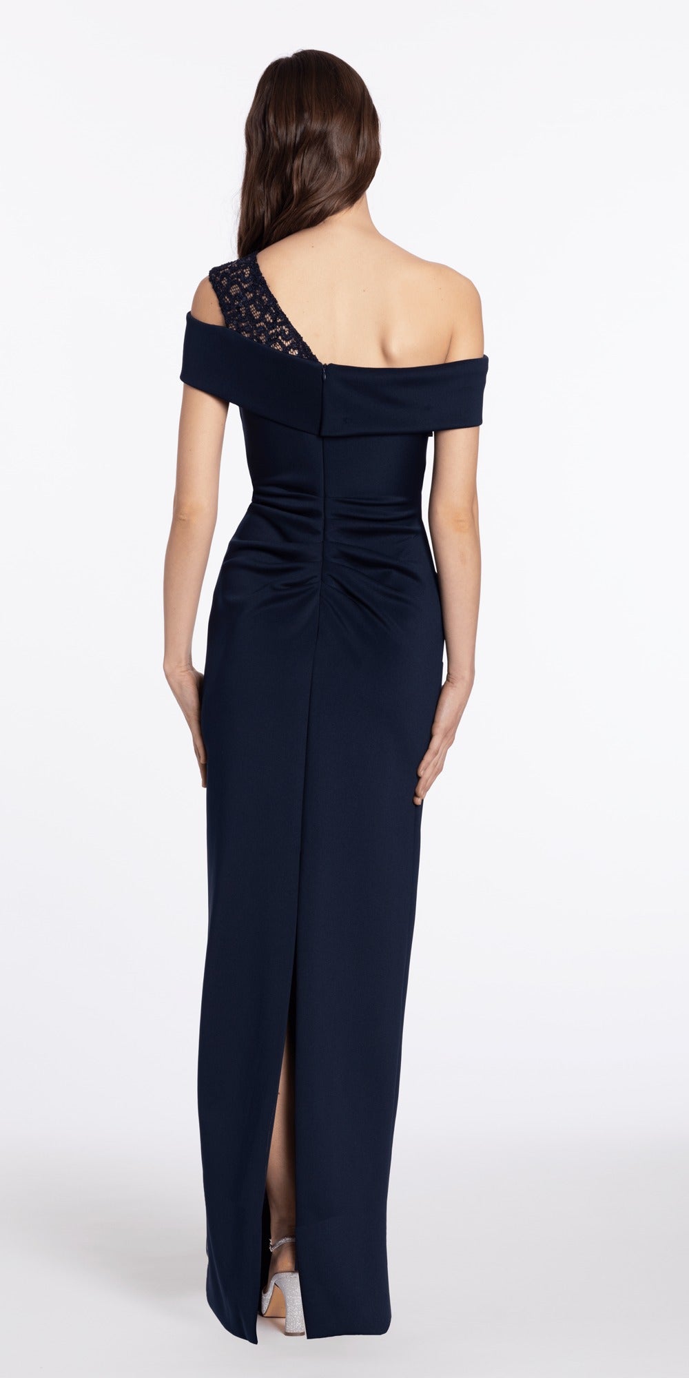 Jersey Plunge Column Dress with Embellished Side Cut Outs