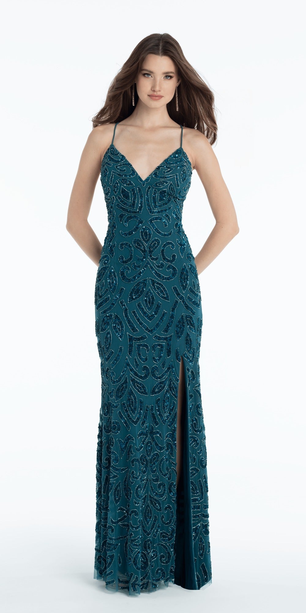 Strapless Taffeta Mermaid Dress with Back Bow Detail