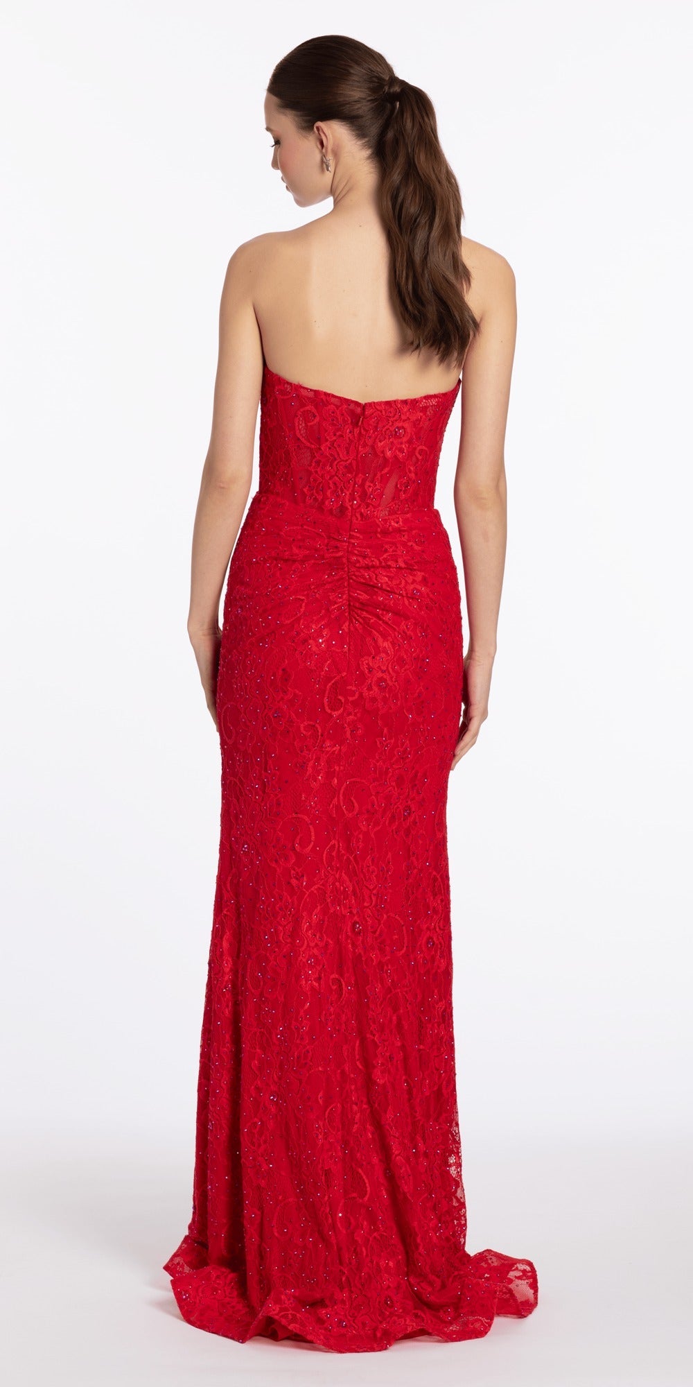 Glitter Illusion Sweetheart Corset Ballgown with Pockets