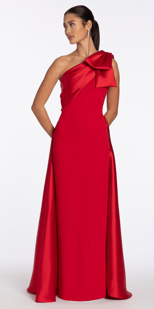 Sequin V Back 3/4 Sleeve Column Dress with Ruching
