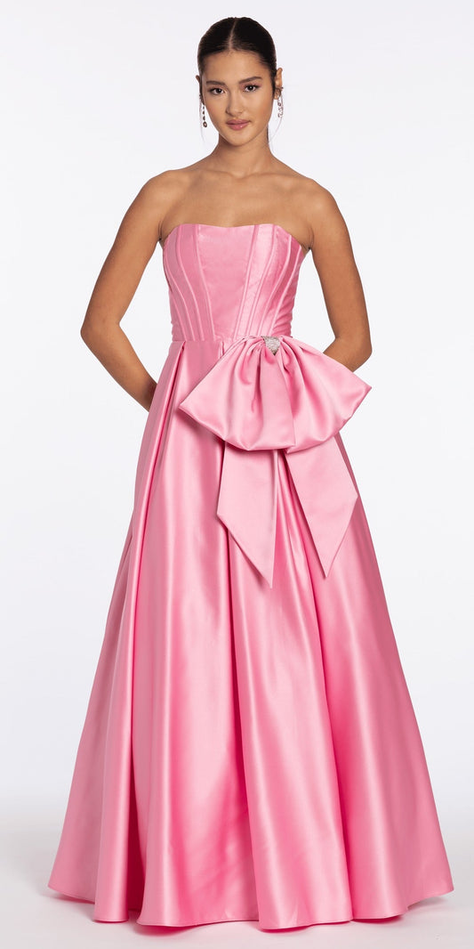 Abstract Sequin Lace Up Back Trumpet Dress