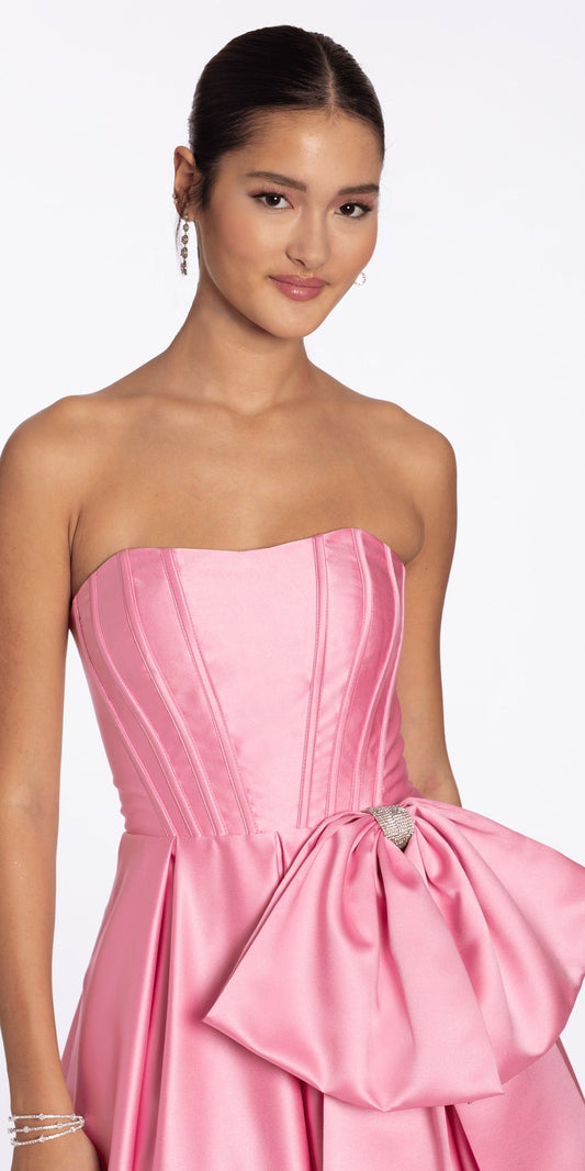 Embroidered Halter Stretch Satin Trumpet Dress with Train