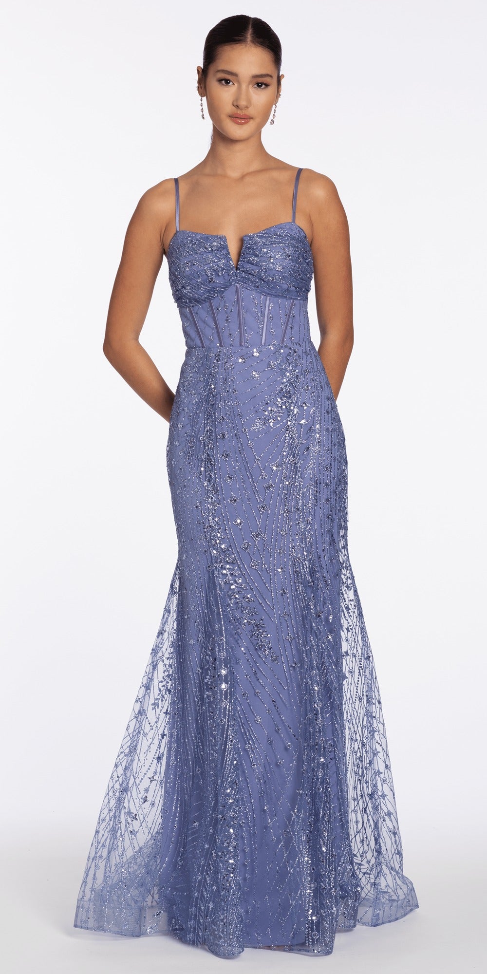 Stone Velvet Sweetheart Sheath Dress with Rhinestone Bow