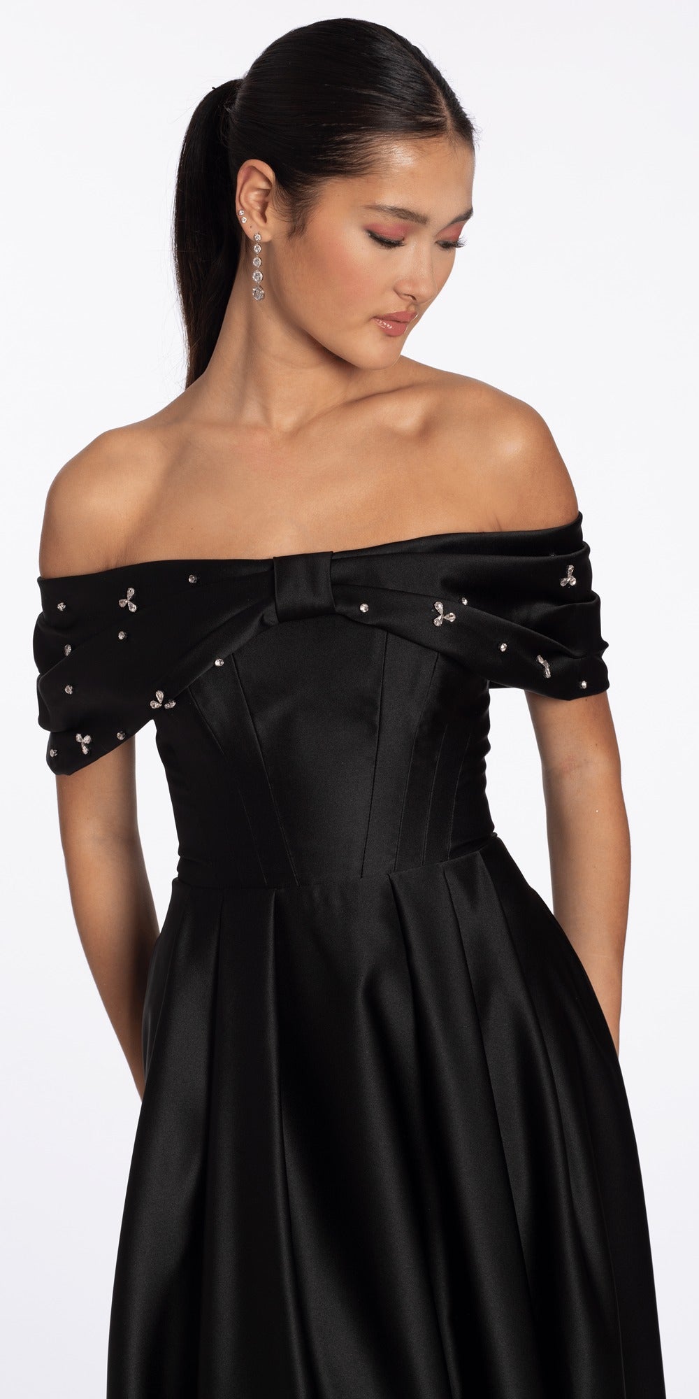Two Tier Sequin Tie Back Keyhole Fit and Flare Dress