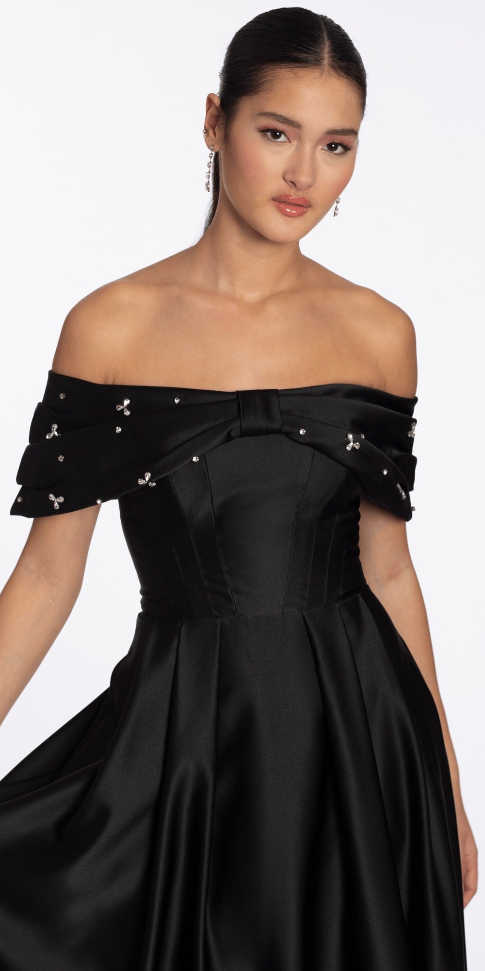 Two Tone Sequin Floral Lace Plunging Corset Mermaid Dress