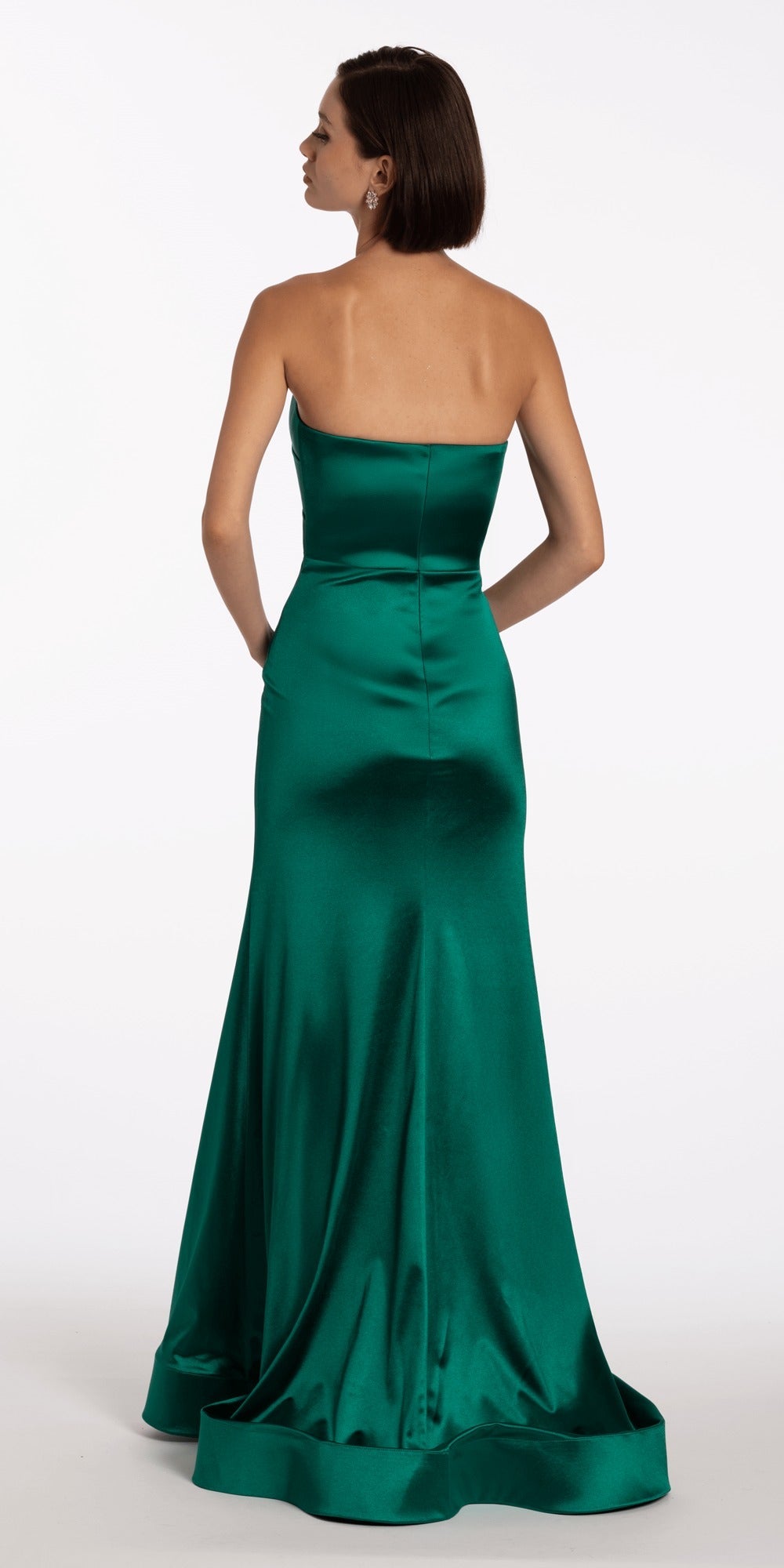 Twist Bodice Satin Corset Ballgown