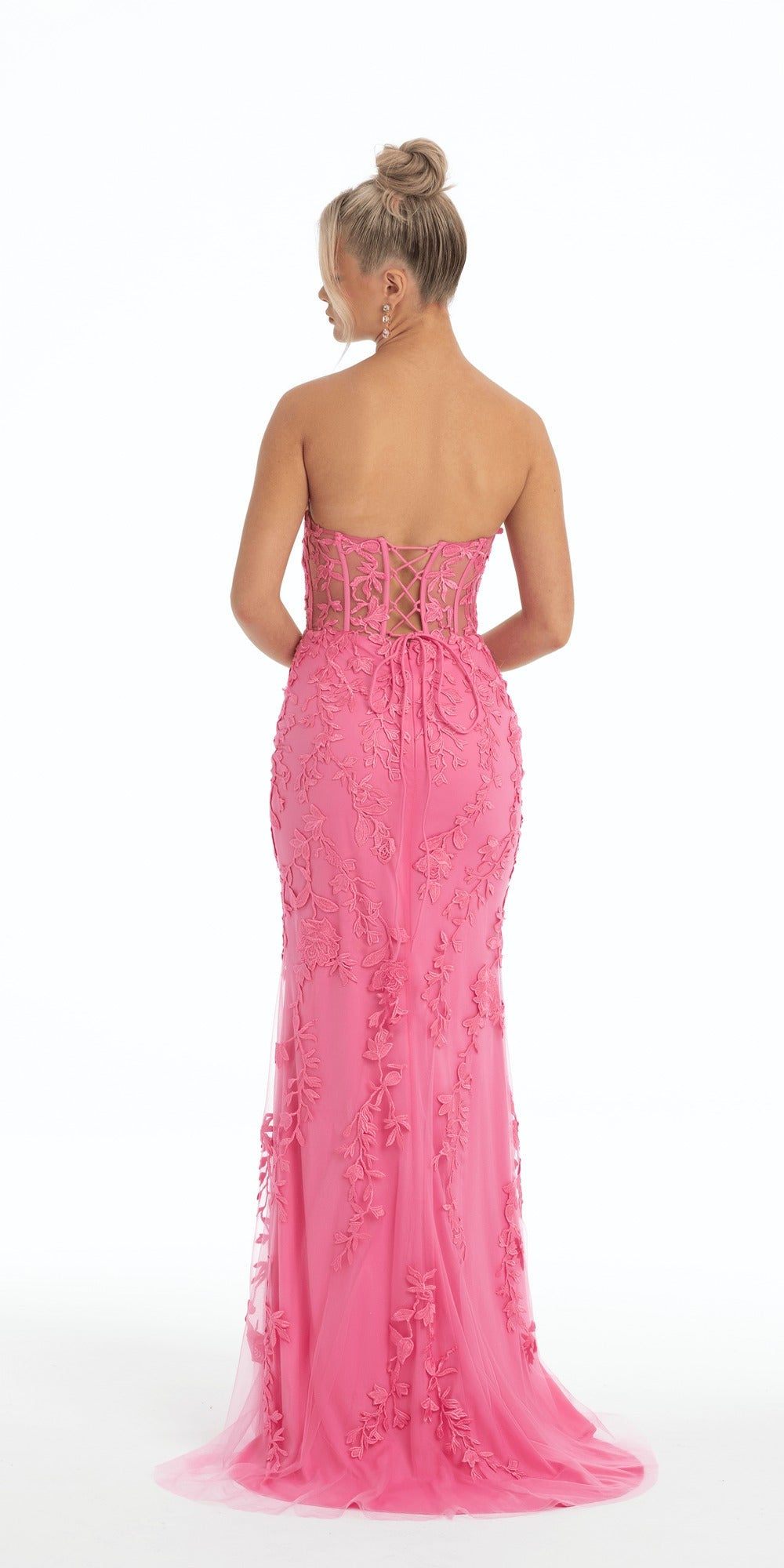 Criss Cross Floral Chiffon High Low Dress