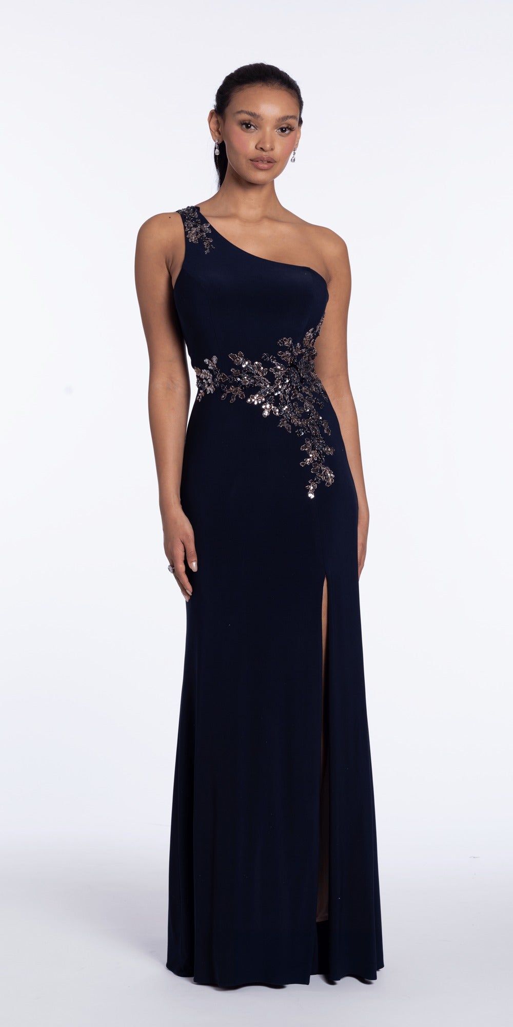 Glitter Drape Off the Shoulder Corset Mermaid Dress