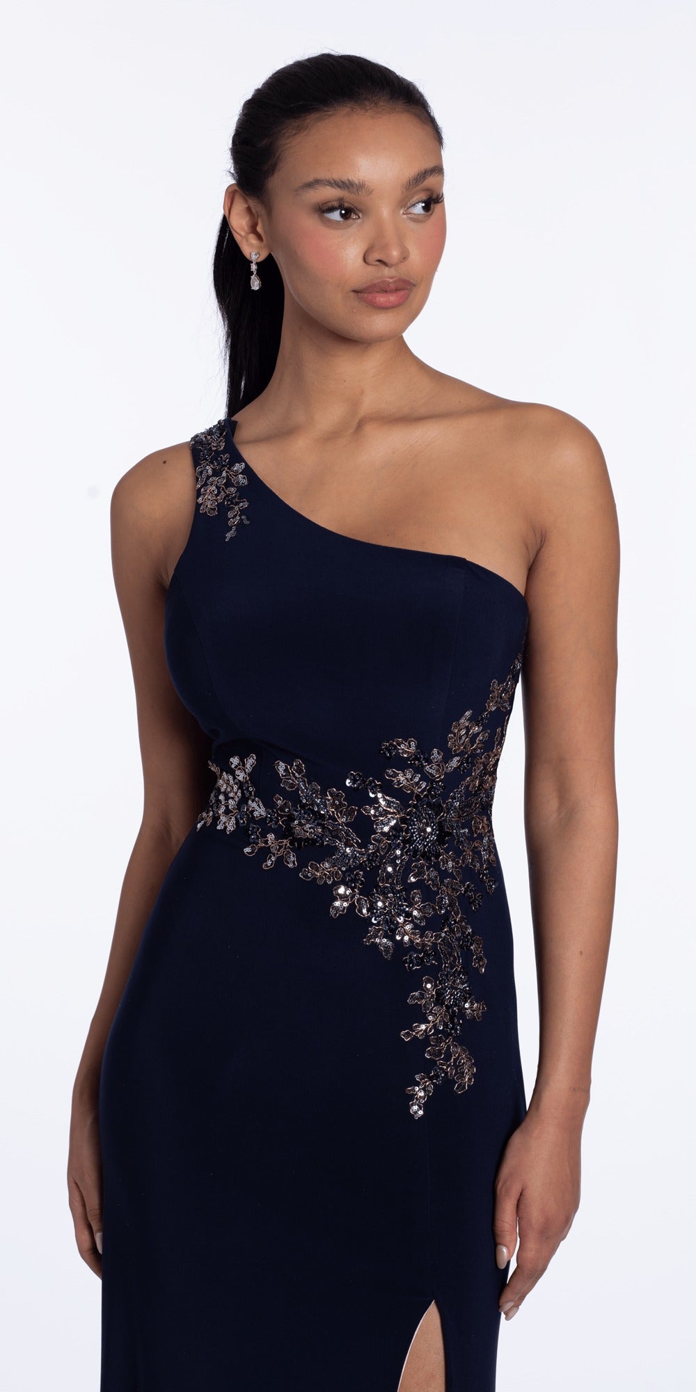 Strappy Back Glitter Mesh Sweetheart Corset High-Low Dress