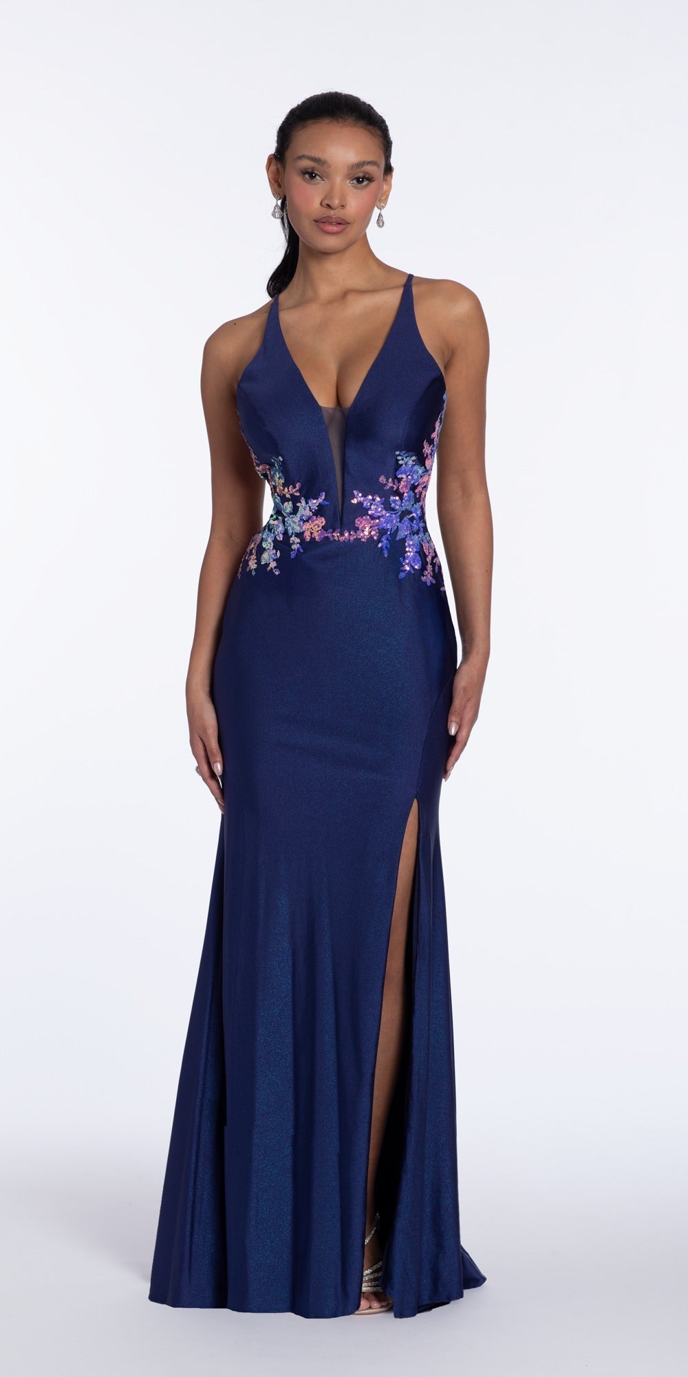 Sweetheart Glitter Mesh Mermaid Dress with Peek-a-Boo Bodice