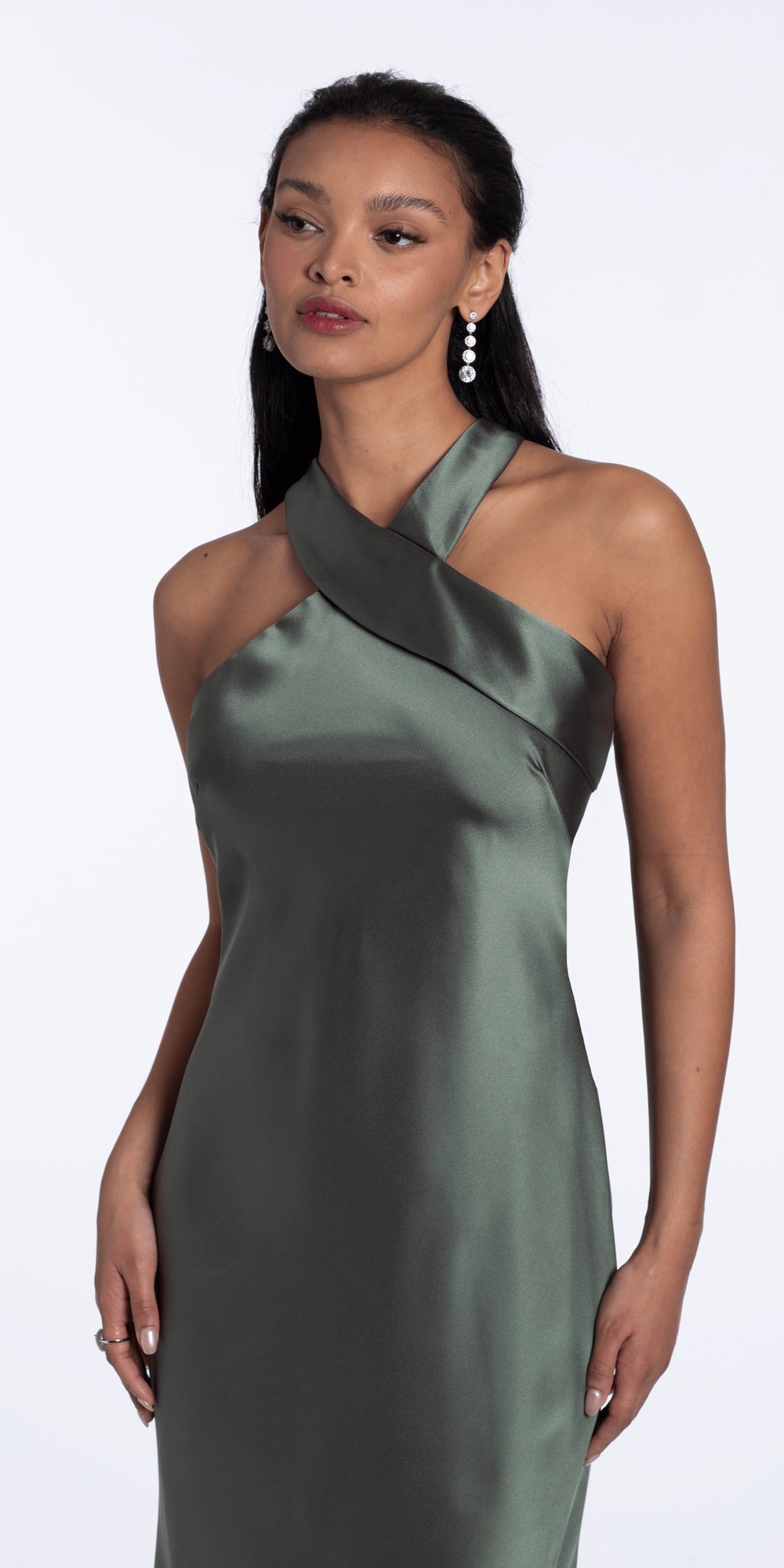Glitter Knit Strapless Triple Bow Peek-a-Boo Column Dress