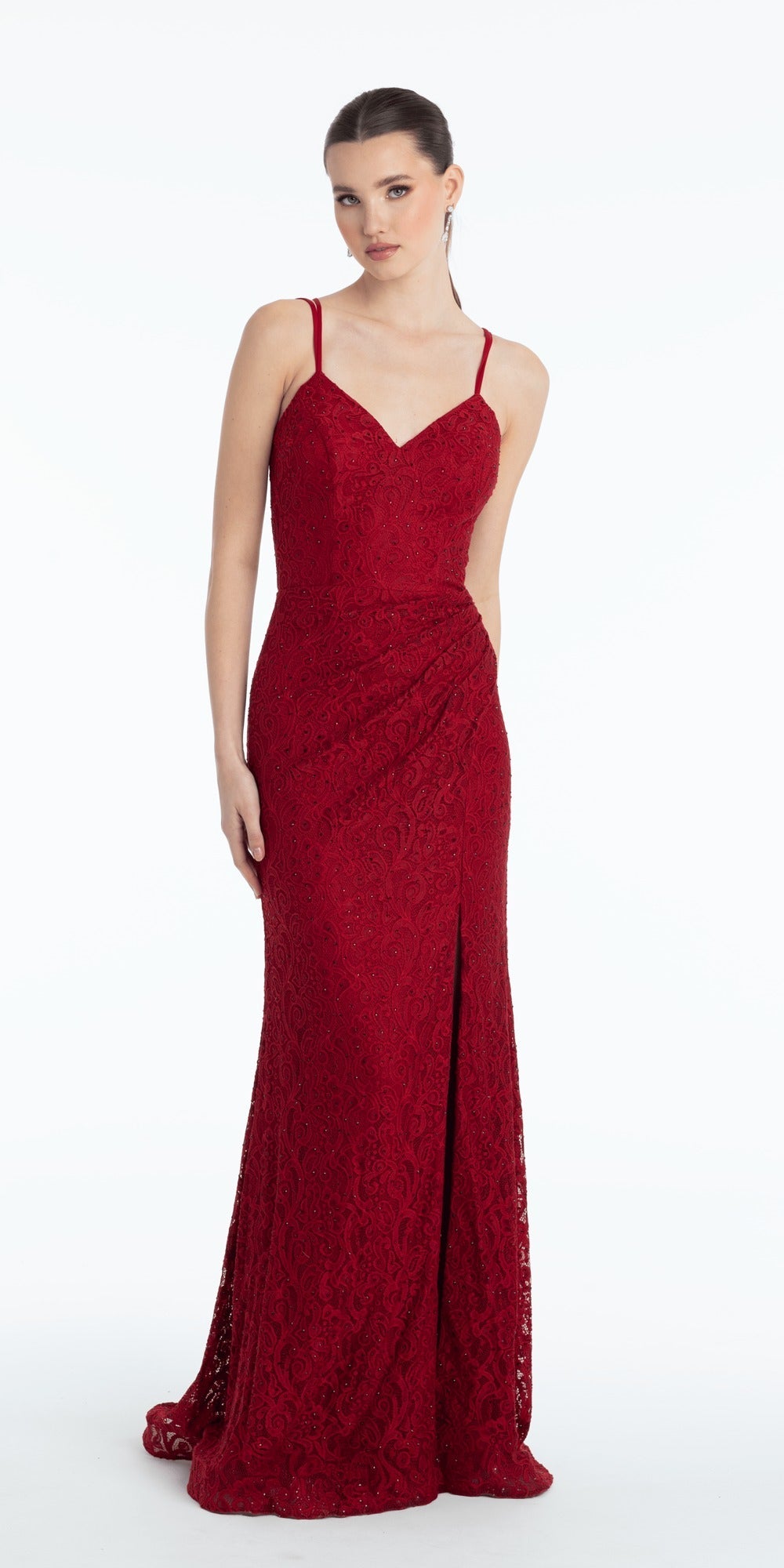 Print Mesh Off the Shoulder Tiered Corset Ballgown