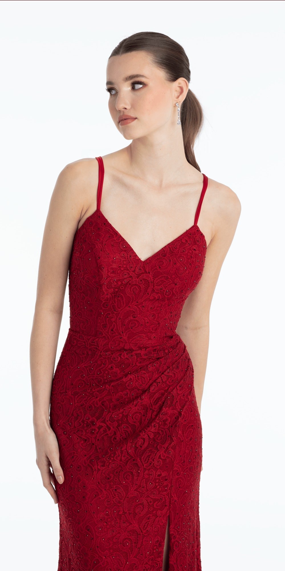 Print Mesh Off the Shoulder Tiered Corset Ballgown