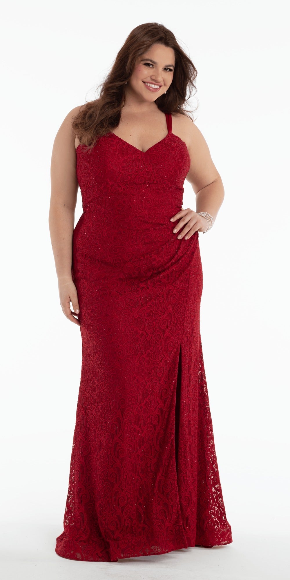 Sequin Floral One Shoulder Column Dress with Side Cascade