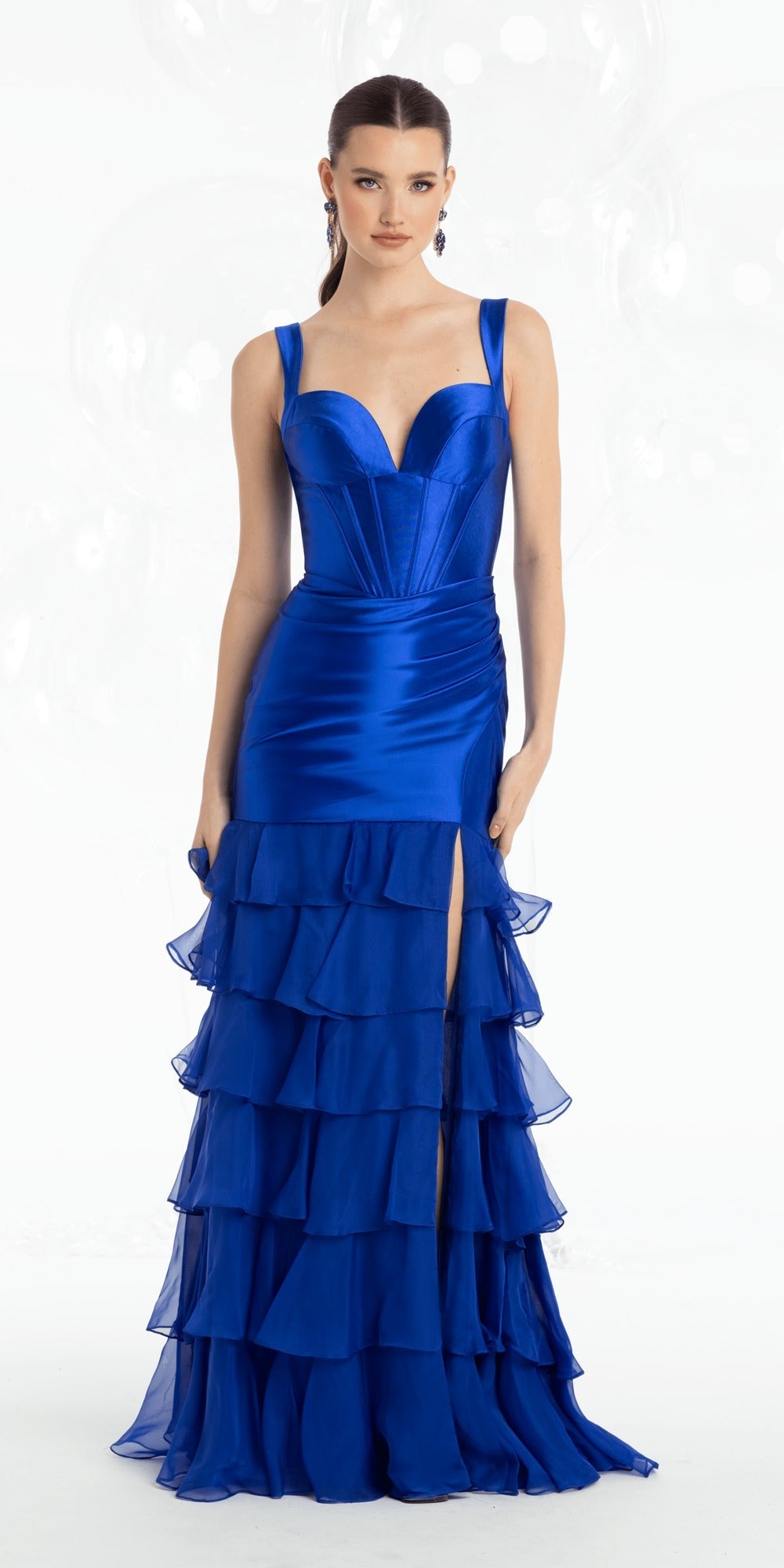 Sweetheart Jersey Column Dress with Crystal Heat Set Stones