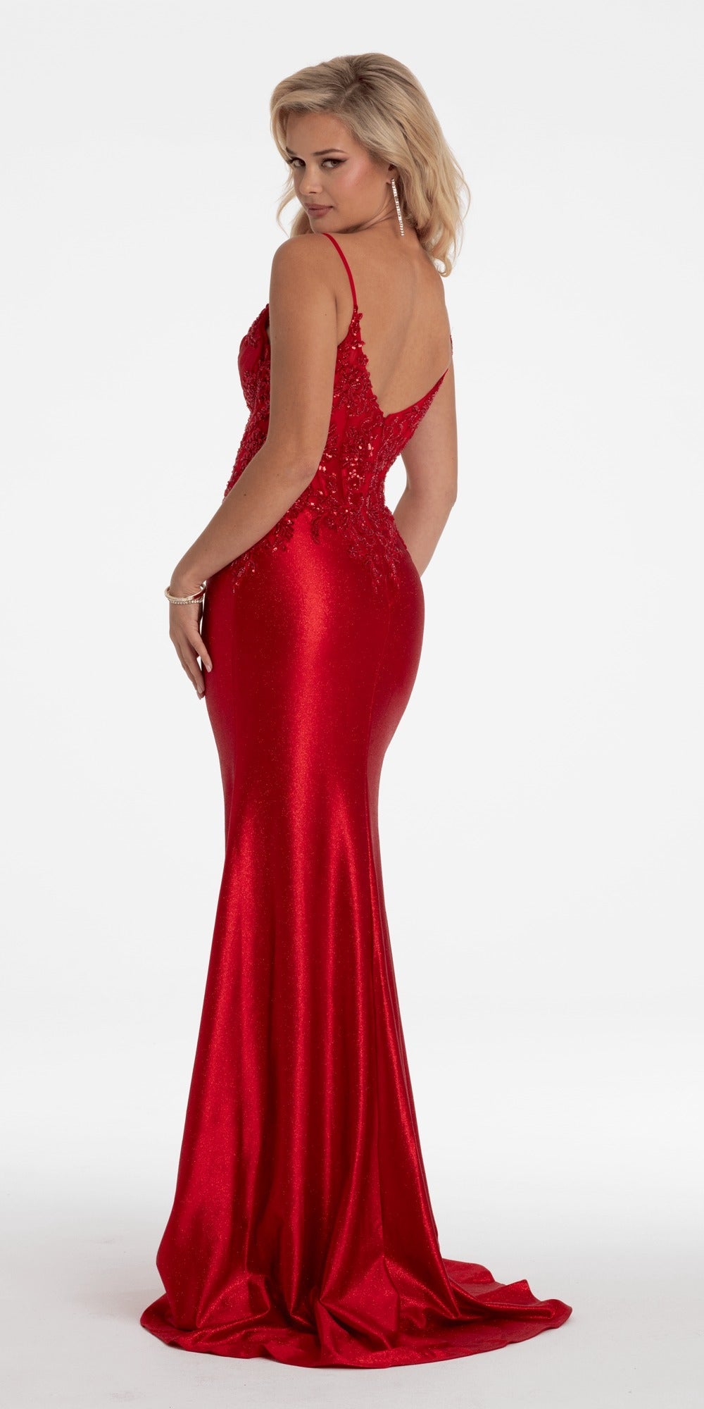 Scuba One Shoulder Column Dress with Pleated Ruffle Flower