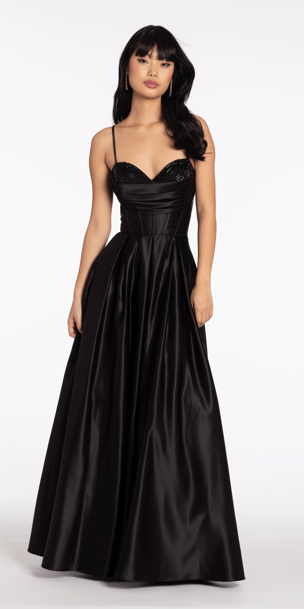 Strappy Back Strapless Embroidered Mesh Corset Column Dress