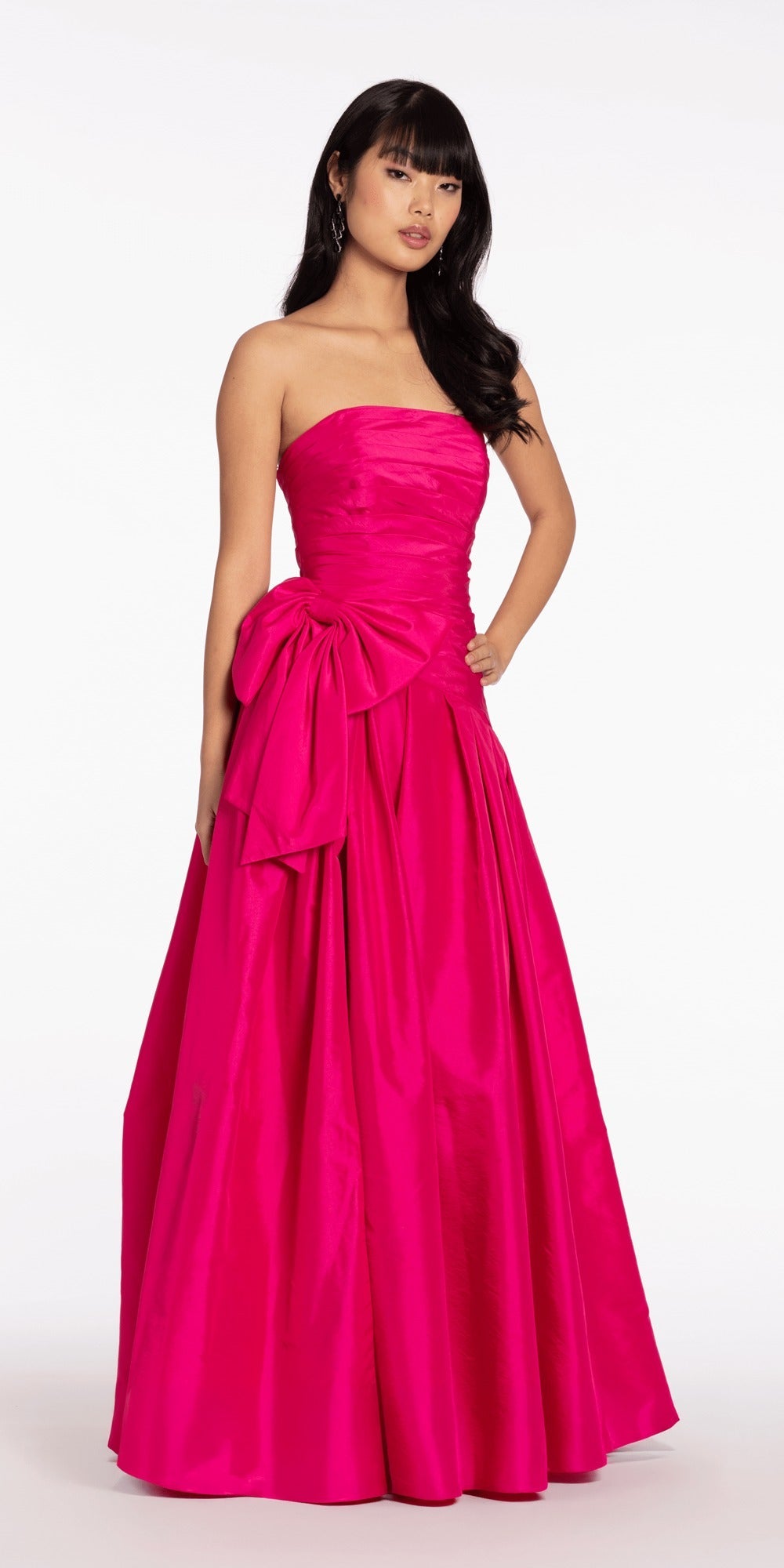 Foil Sweetheart Drape Corset Column Dress with Ruching