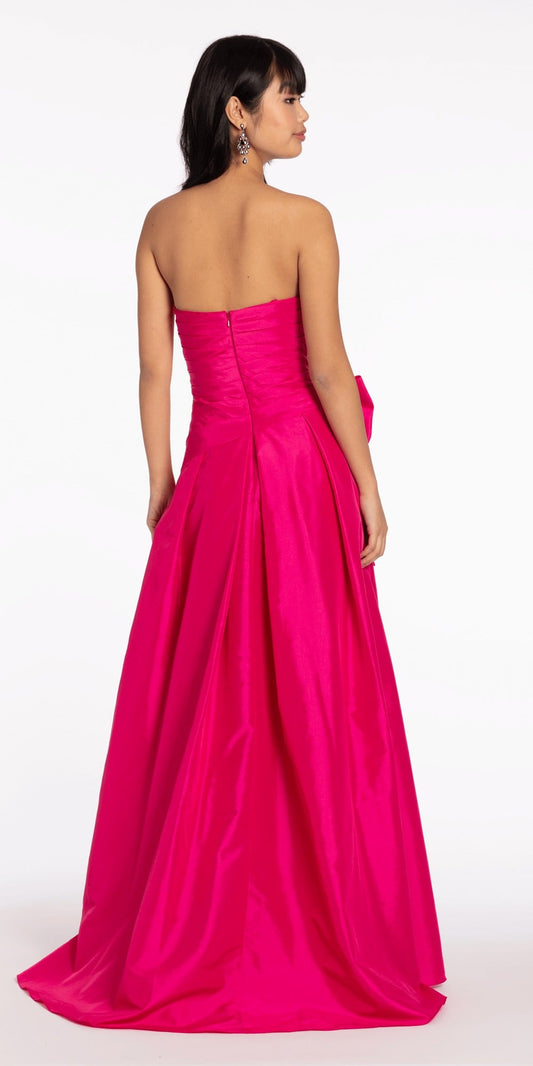 Satin Ombre Drape Neck Halter Column Dress