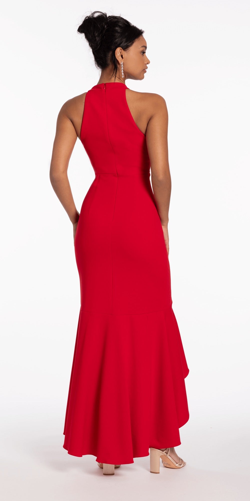 Strappy Back glitter Mesh Ballgown with Pockets