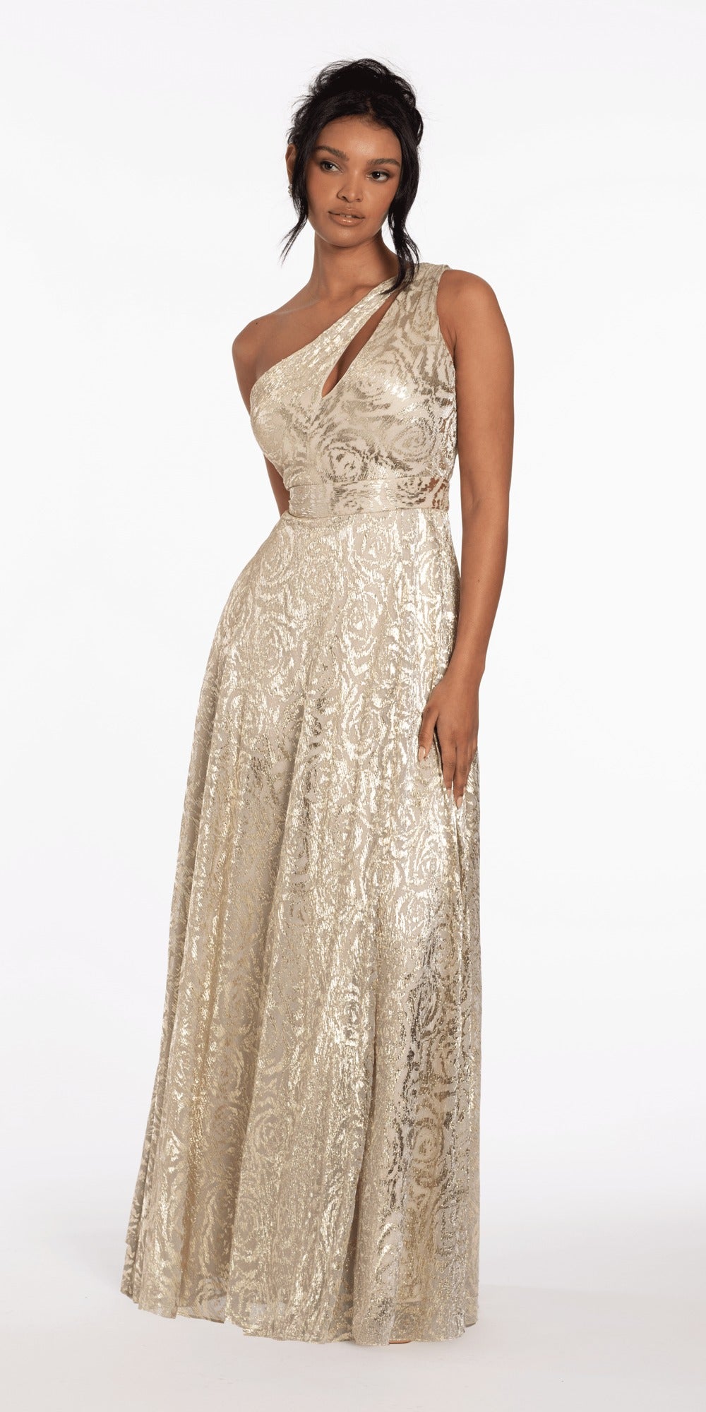 Glitter Mesh Sweetheart Corset Ballgown with Pockets