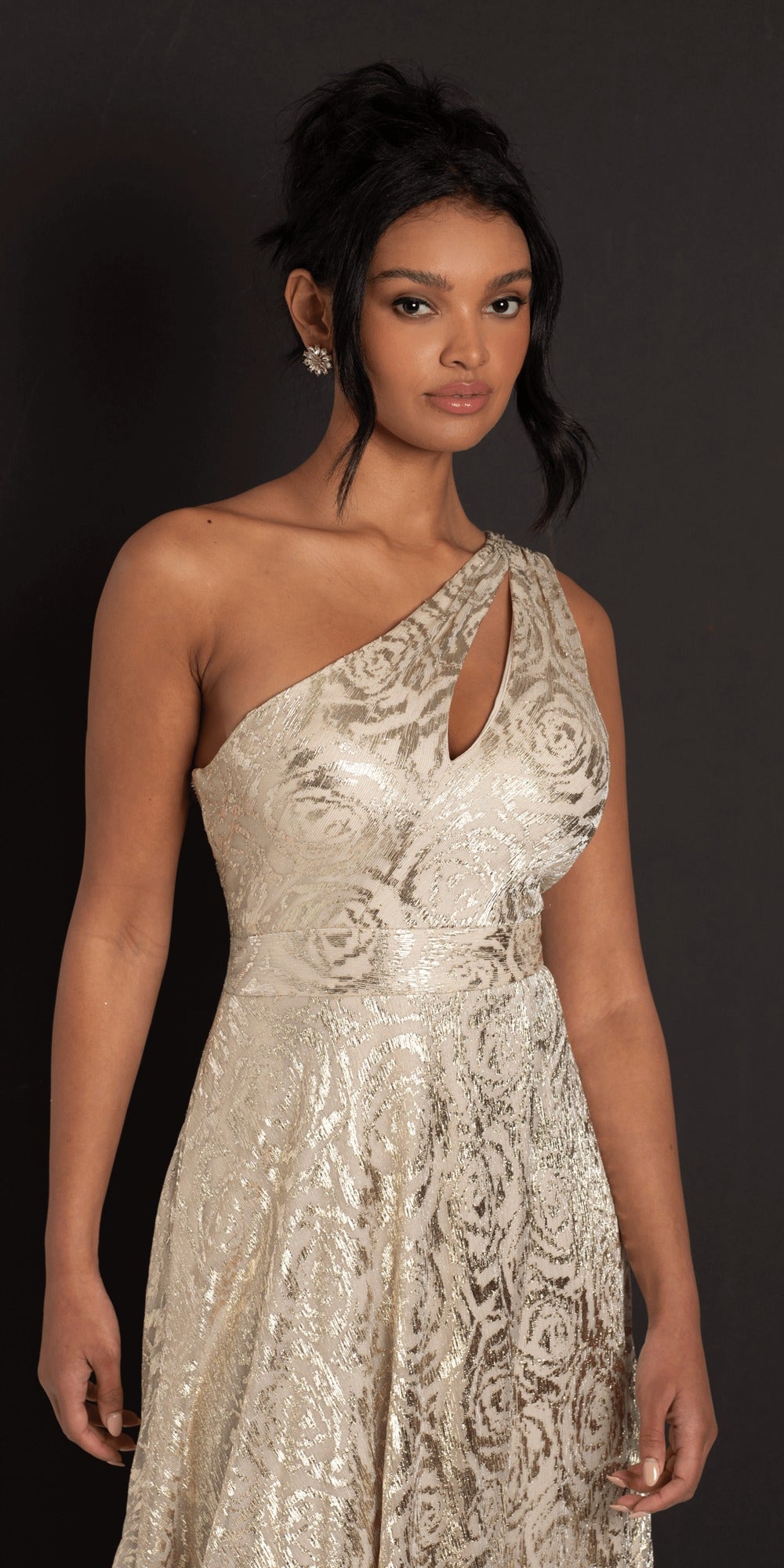 Glitter Mesh Sweetheart Corset Ballgown with Pockets