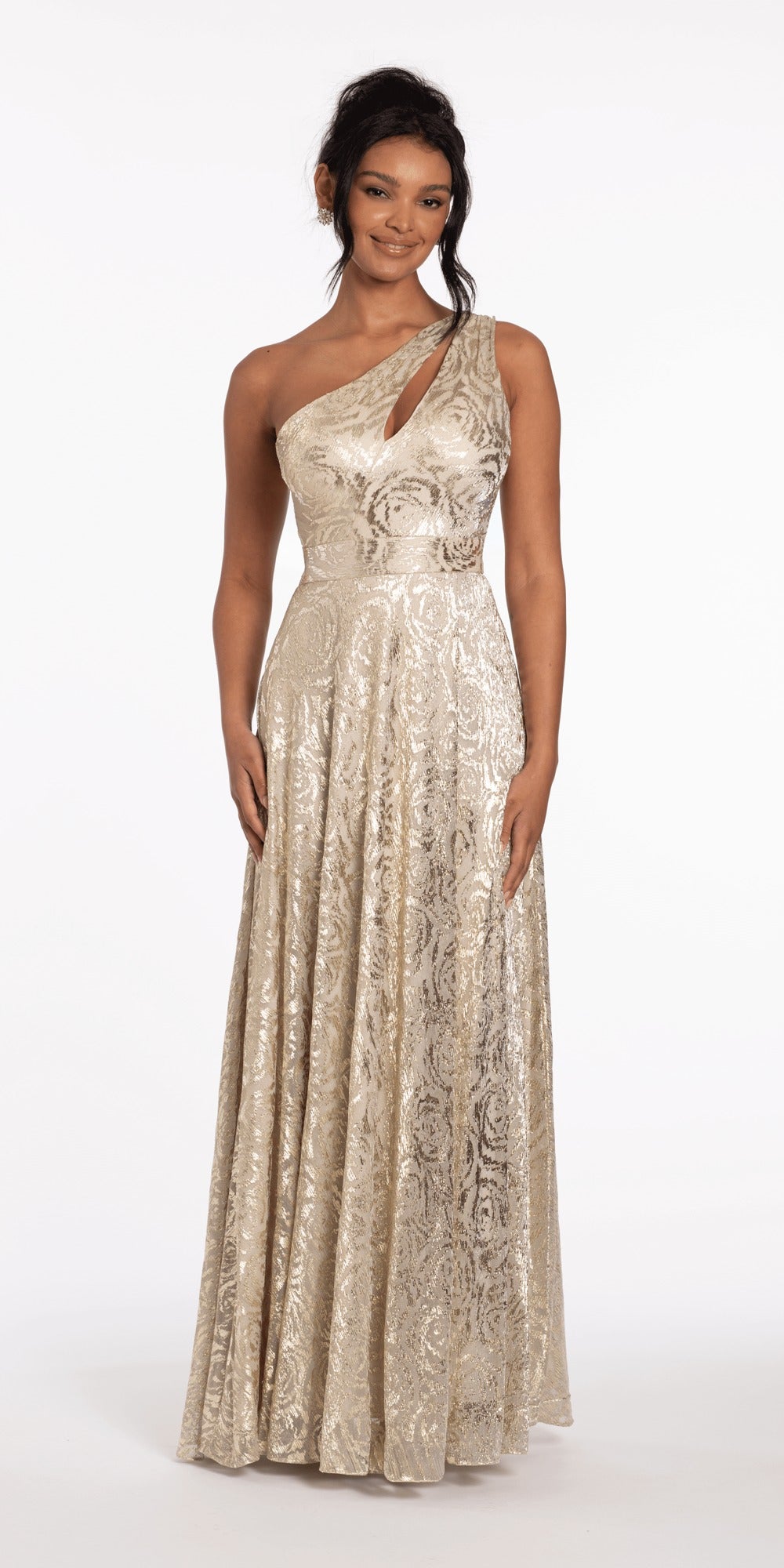 Glitter Mesh Sweetheart Corset Ballgown with Pockets
