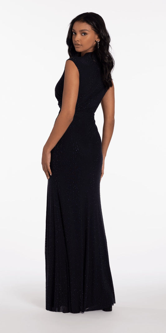 Embellished Floral Lace Plunging Corset Mermaid Dress