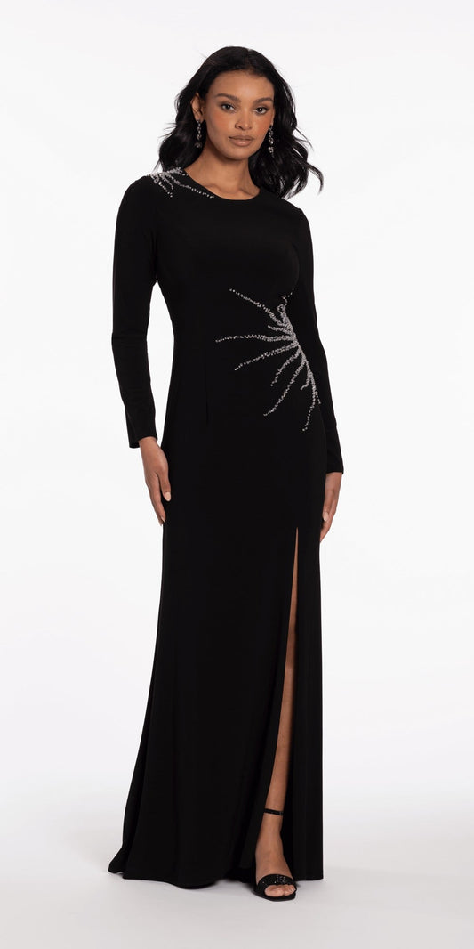 Stretch Satin Strapless Corset Dress with Heat Set Stones
