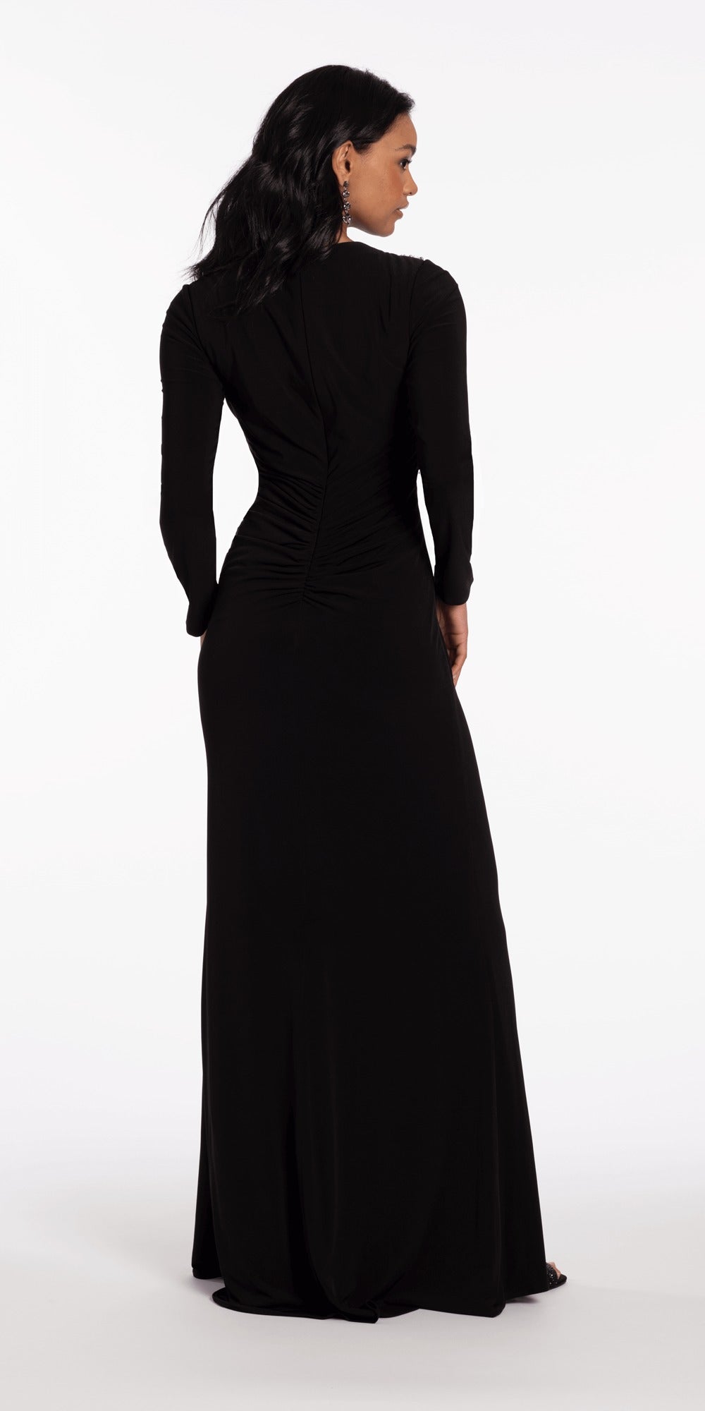 Stretch Satin Strapless Corset Dress with Heat Set Stones