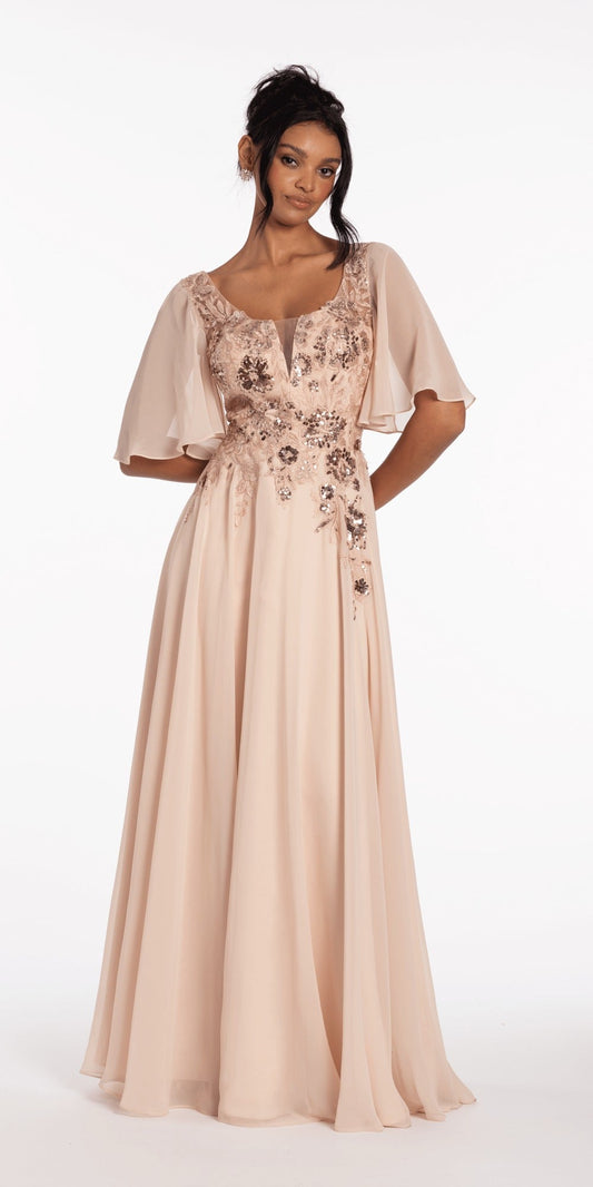 Drape Neck Tie Back Jacquard Column Dress