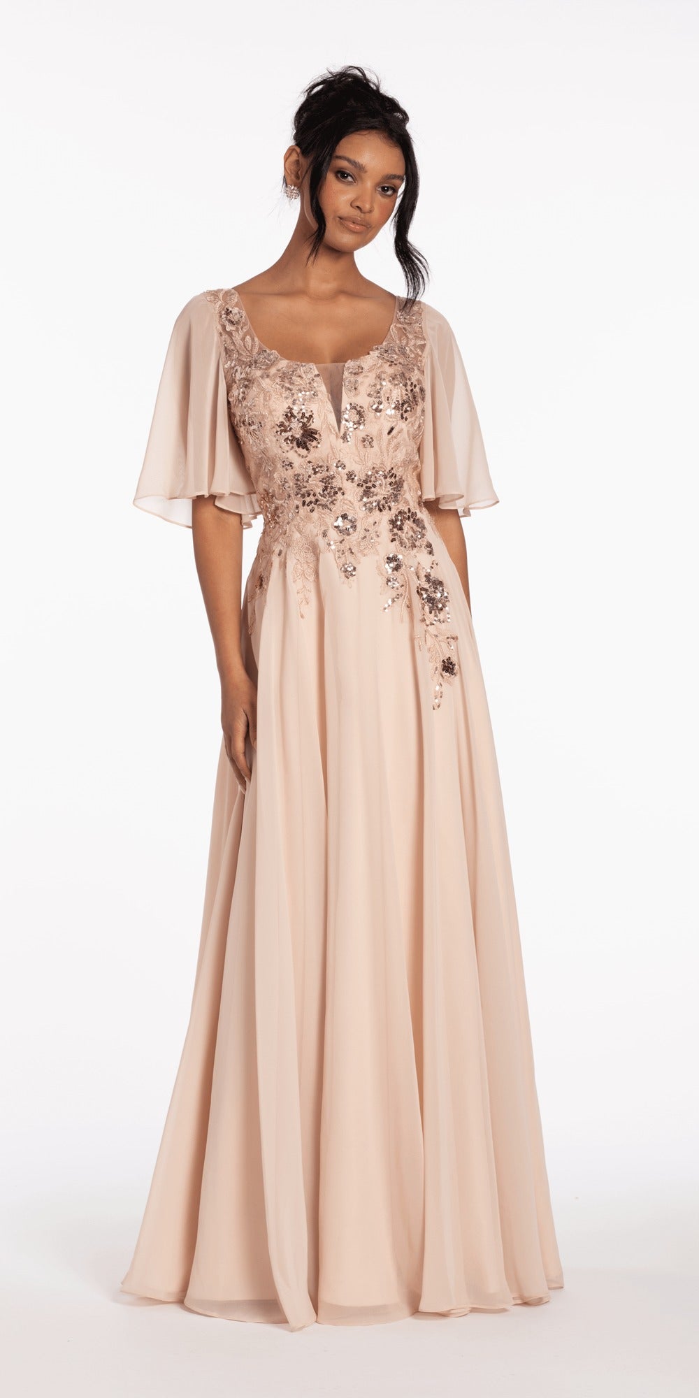 Drape Neck Tie Back Jacquard Column Dress