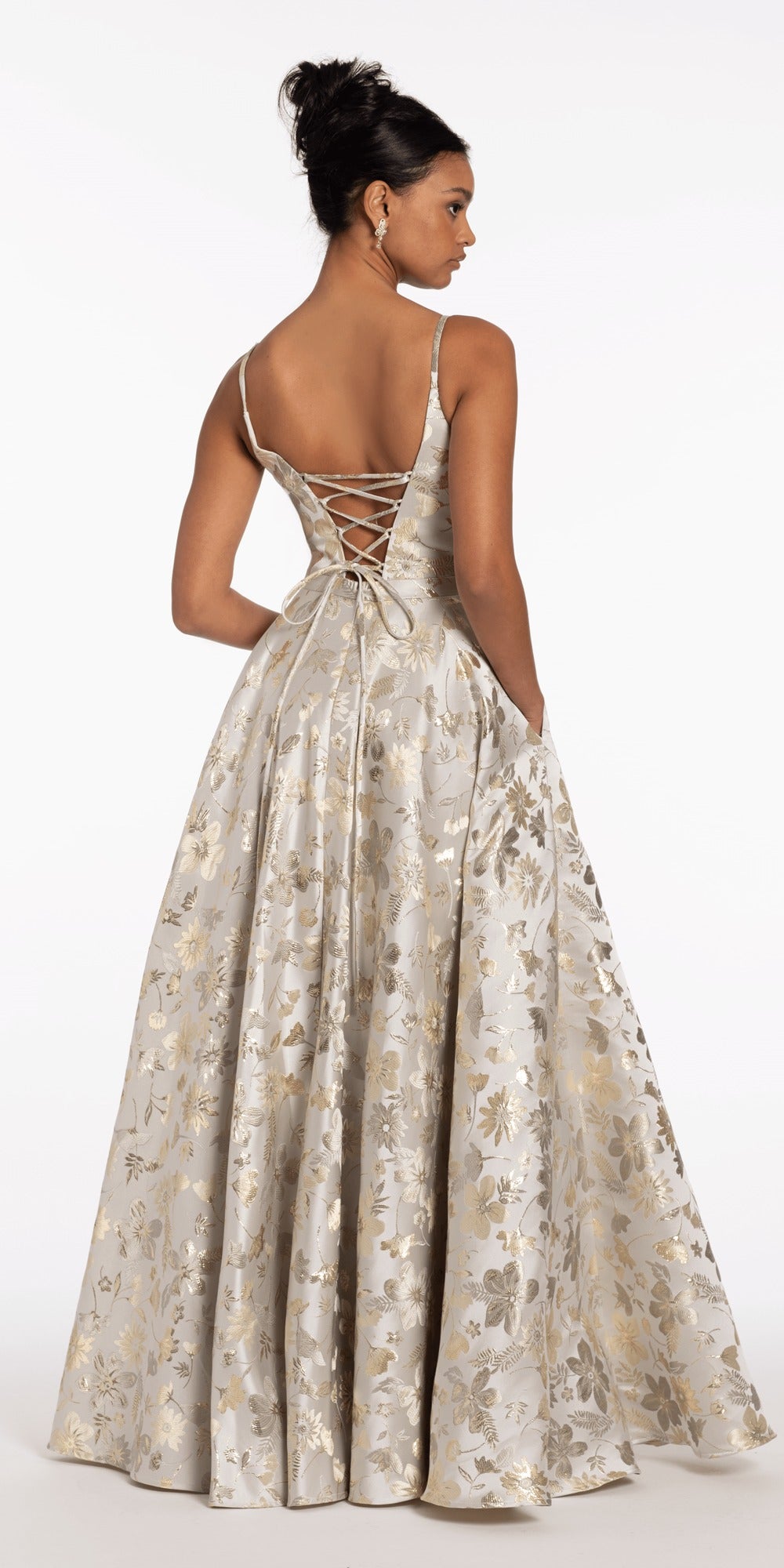 Floral Print Chiffon Off the Shoulder High Low Dress