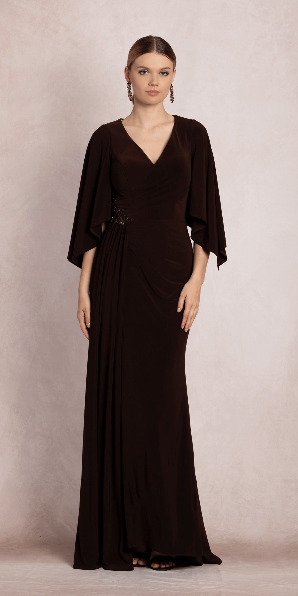 Mesh Beaded Sweetheart Column Dress with Illusion Cut Out